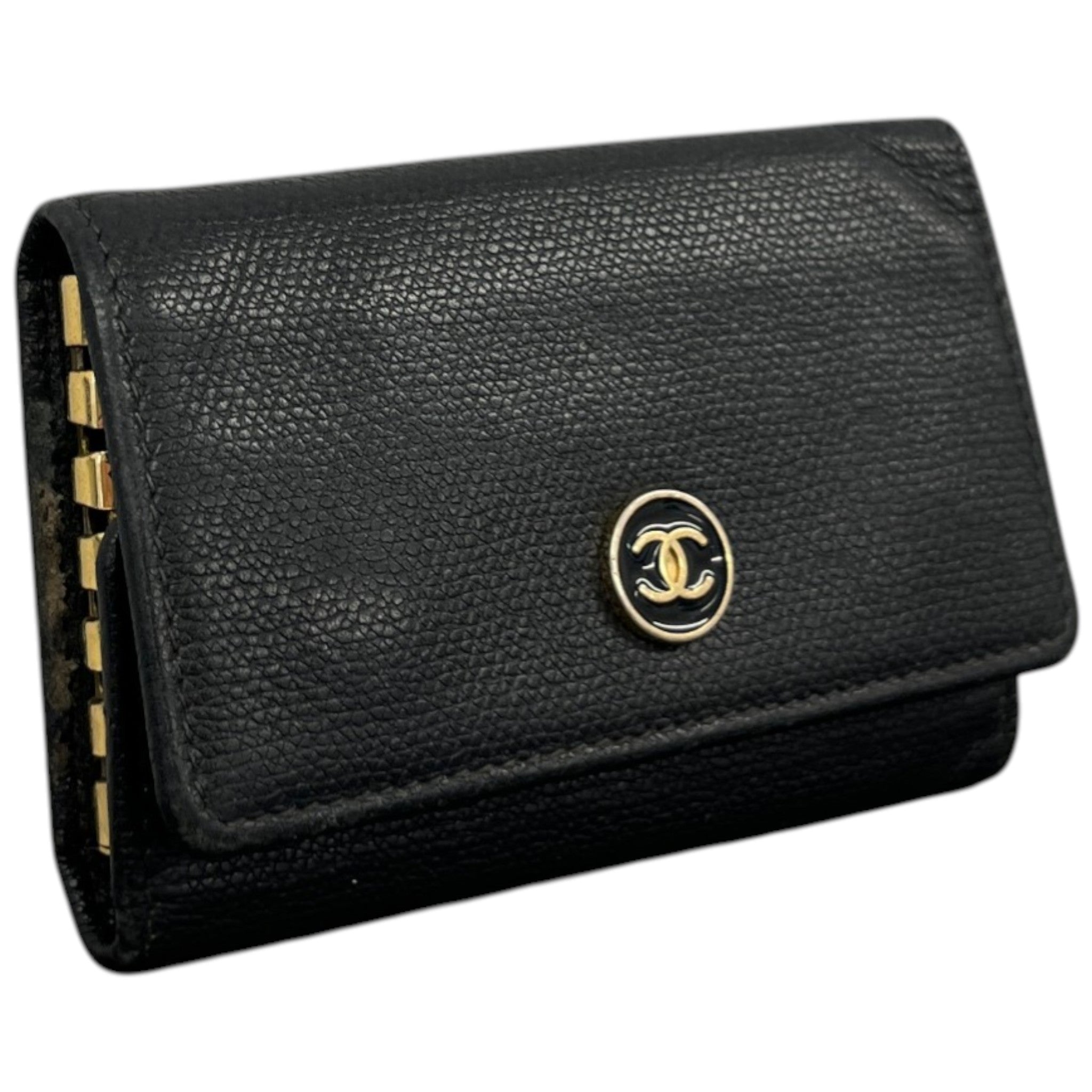 Women's Cc Logo Key Case Wallet Black