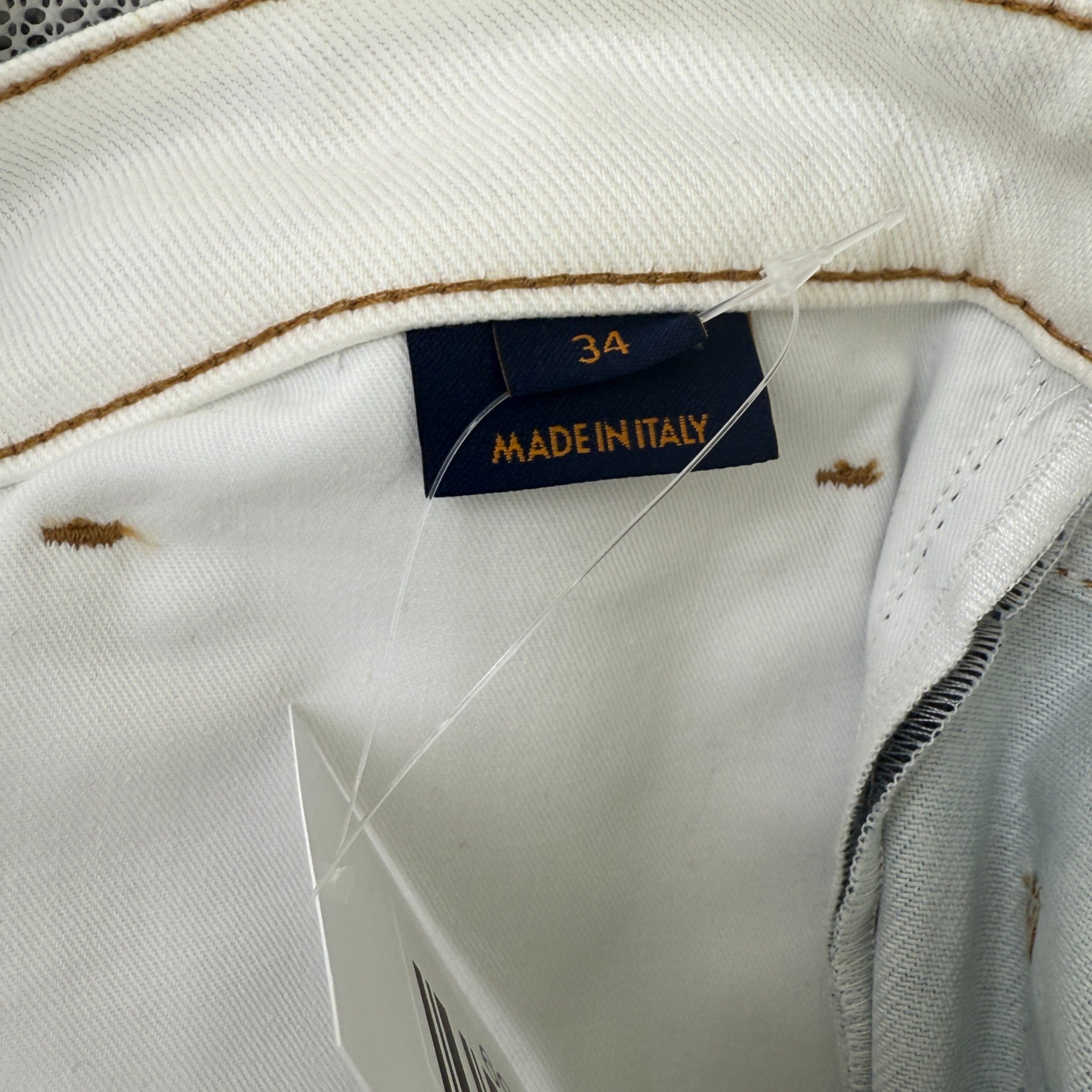 Men's Lv Spray Denim Jeans White Size Waist 34"