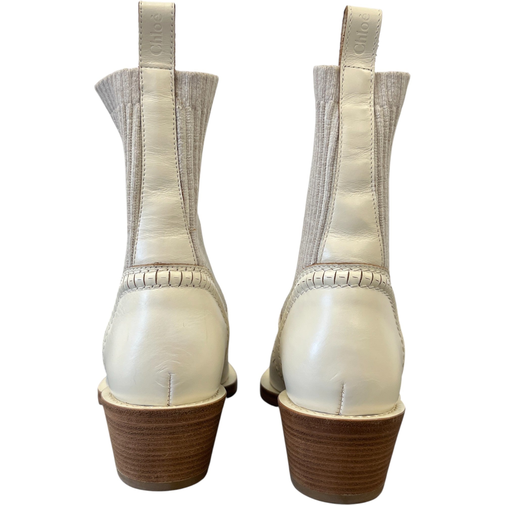 Women's Nellie Western Boots Cream Size EU 37.5 / UK 4.5