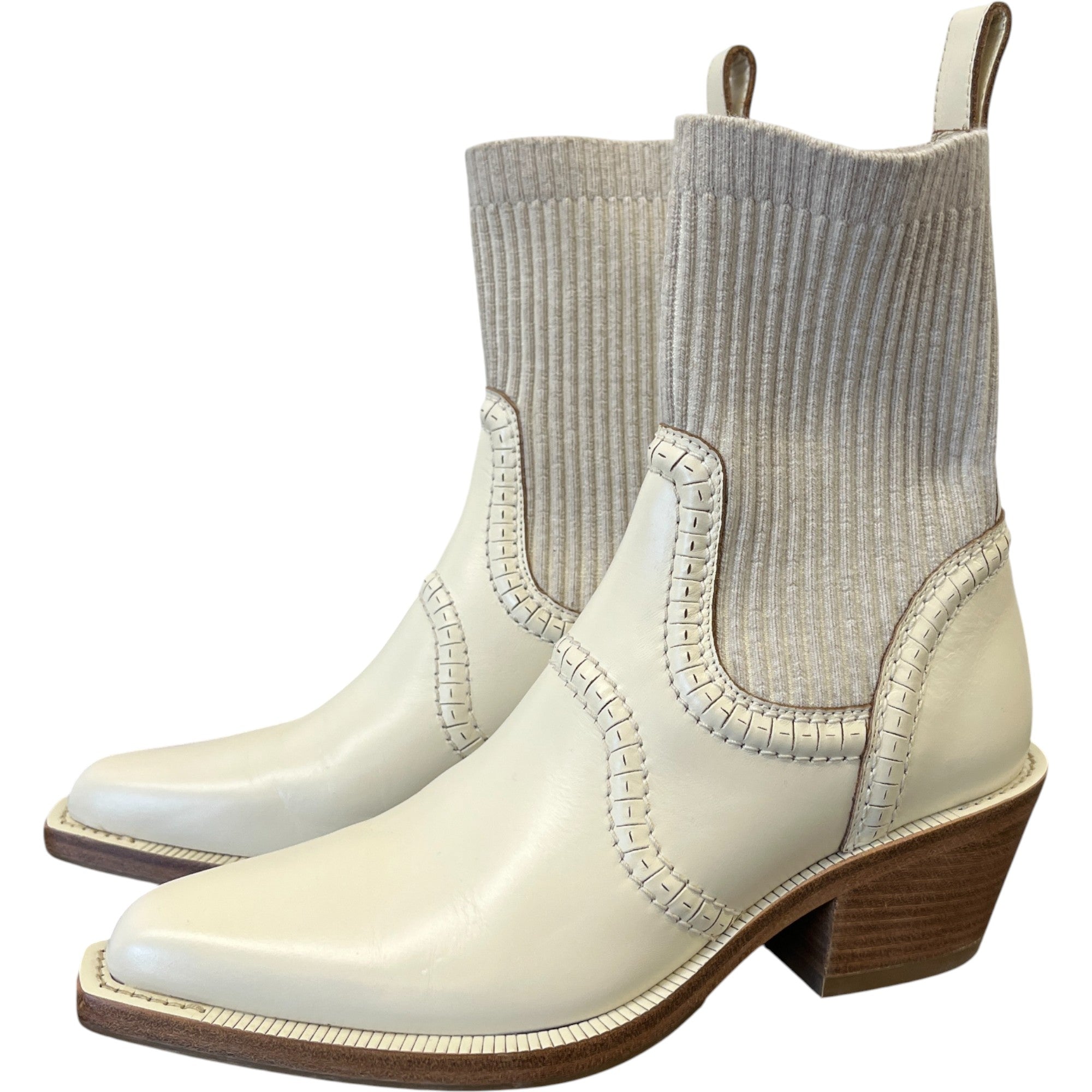 Women's Nellie Western Boots Cream Size EU 37.5 / UK 4.5