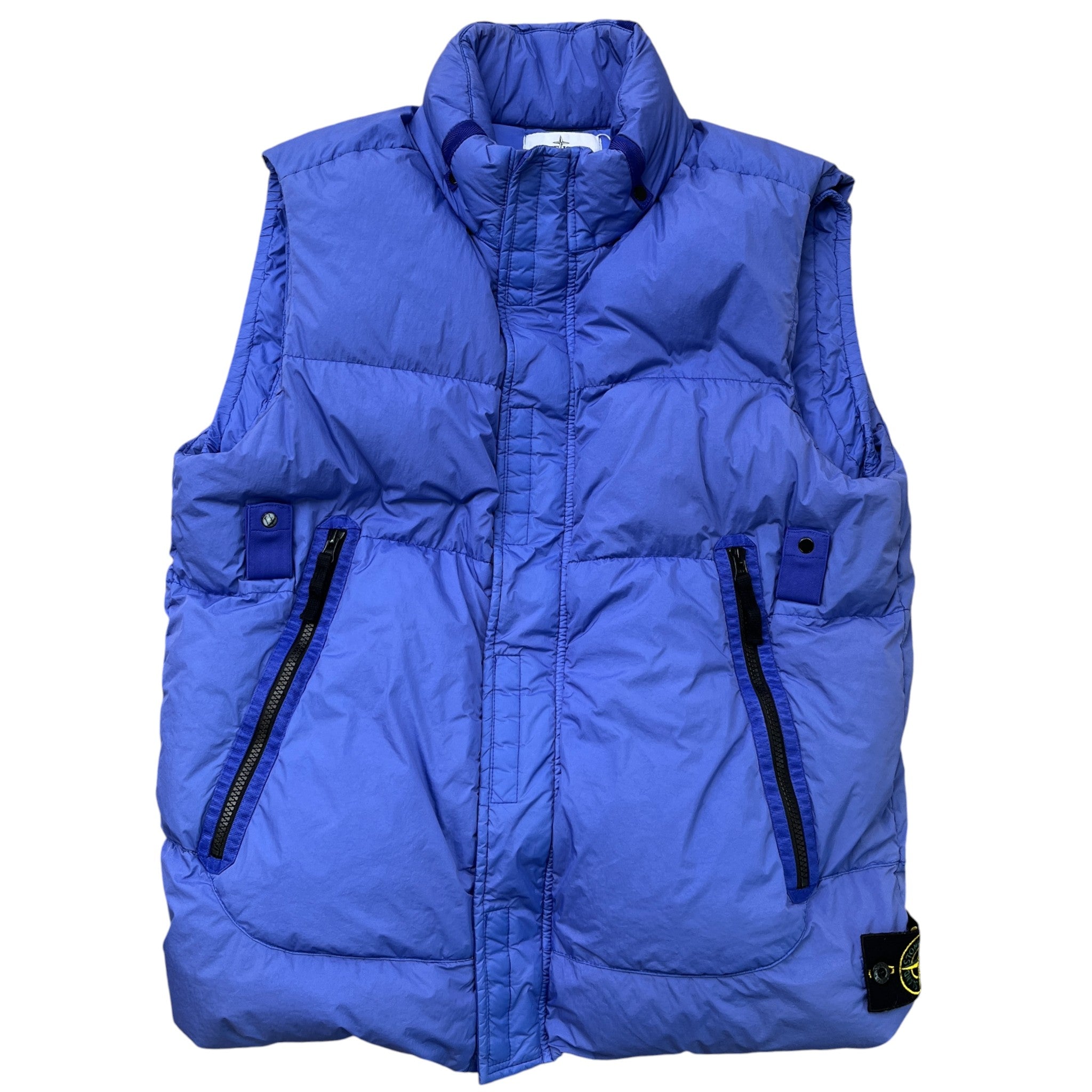 Men's Crinkle Reps Gilet Blue Size M