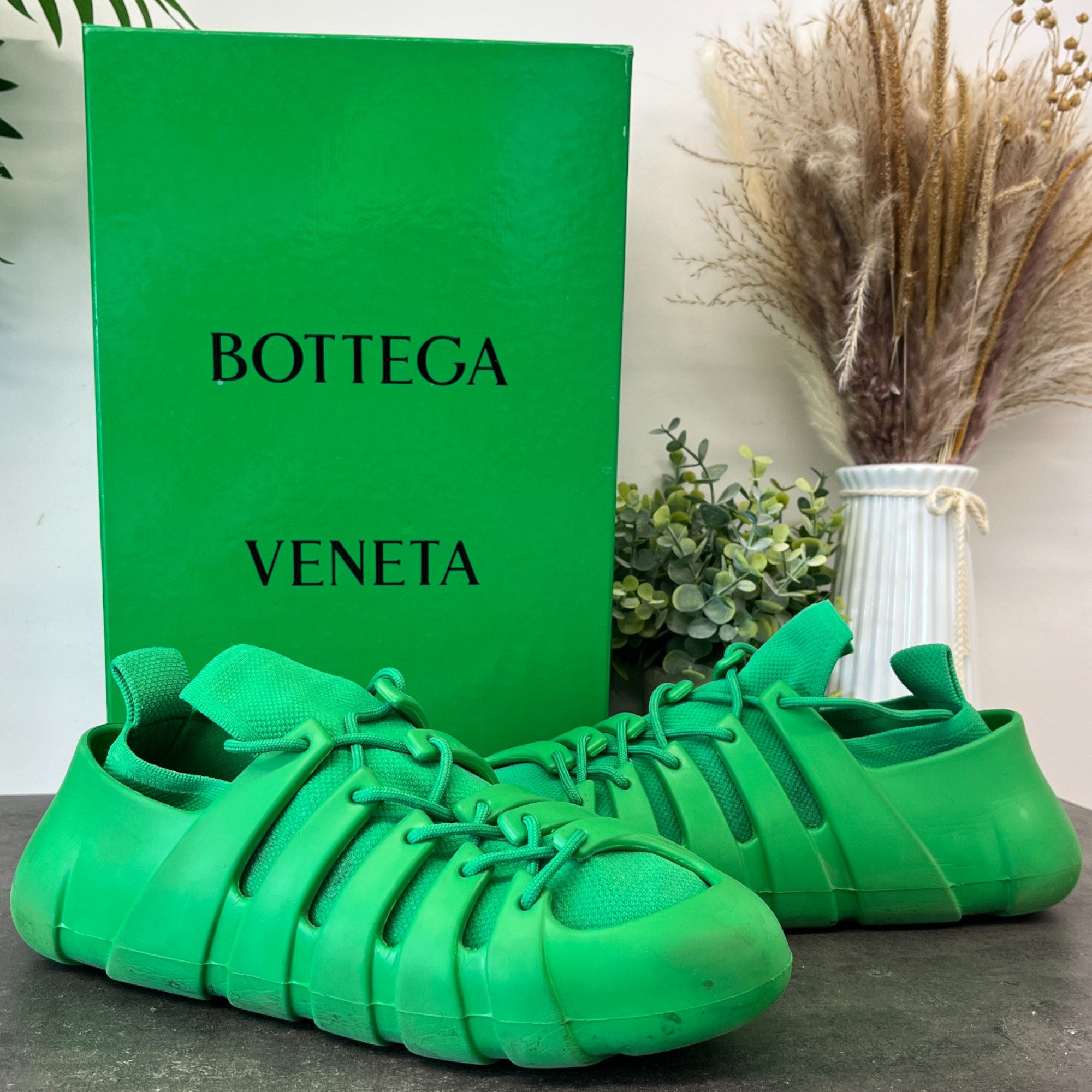 Men's Tech Knit Rubber Climber Low Trainers Green Size EU 41 / UK 7