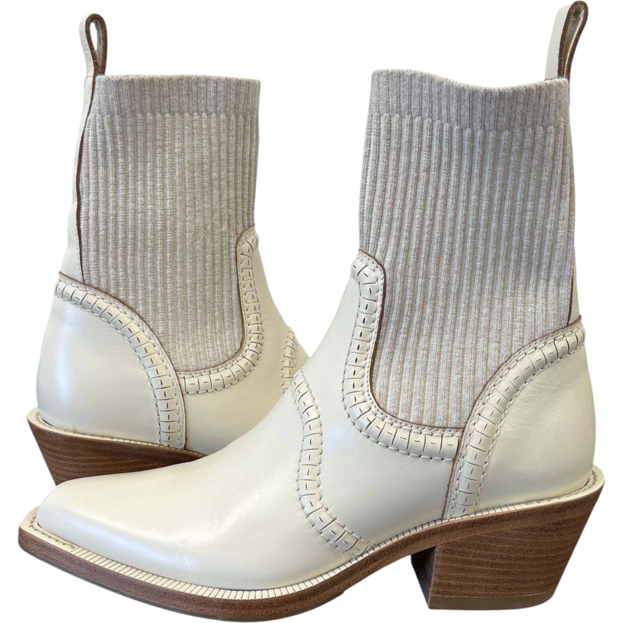 Women's Nellie Western Boots Cream Size EU 37.5 / UK 4.5