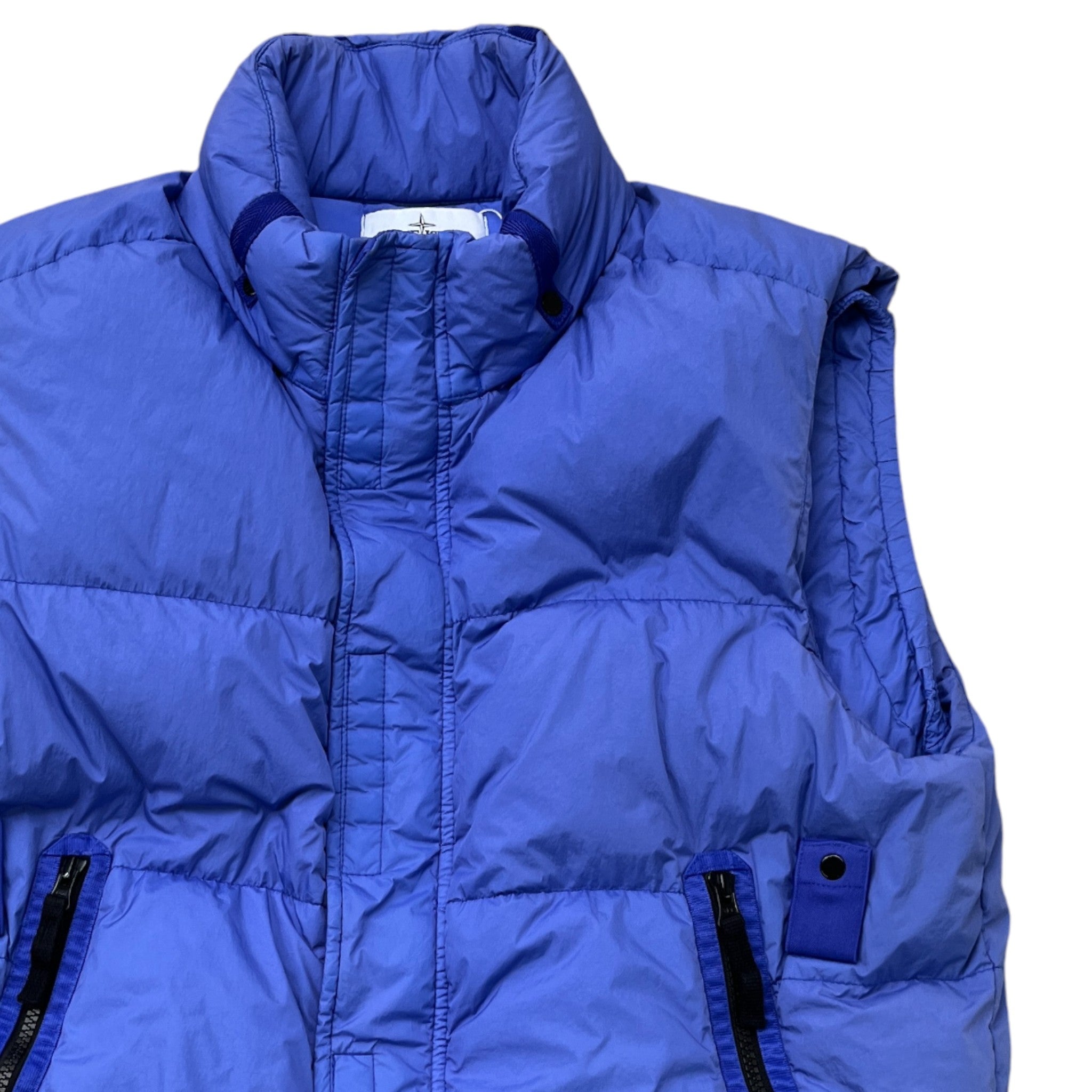 Men's Crinkle Reps Gilet Blue Size M