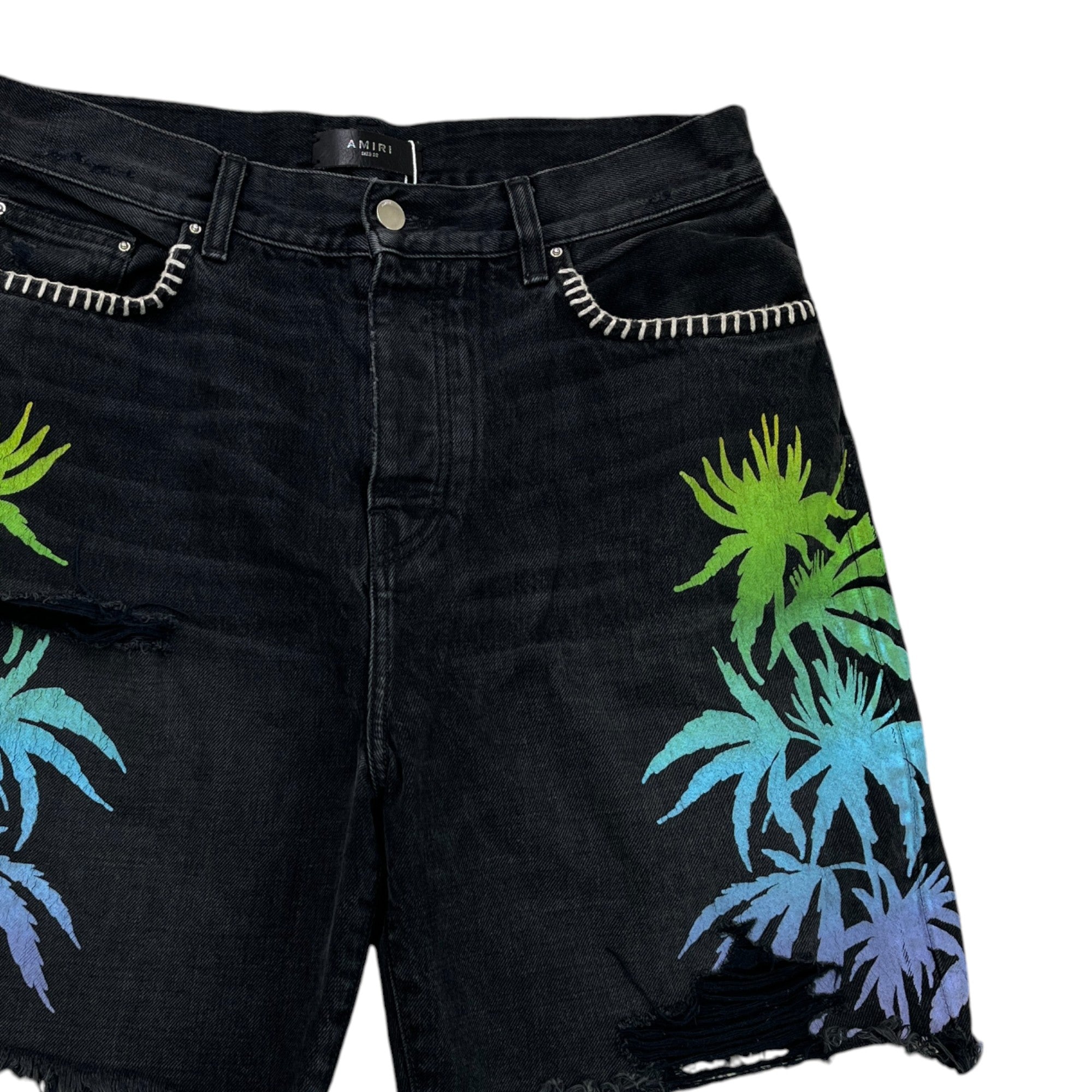 Men's Palm Trees Shorts Black Size Waist 32"