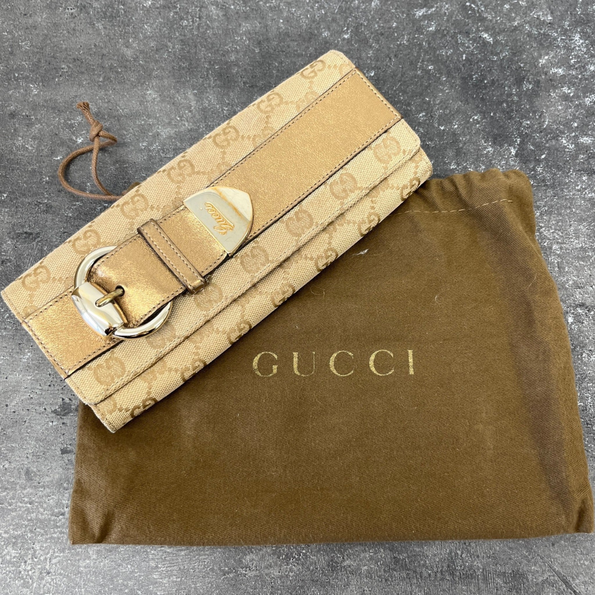 Women's Guccissima Buckle Purse Beige