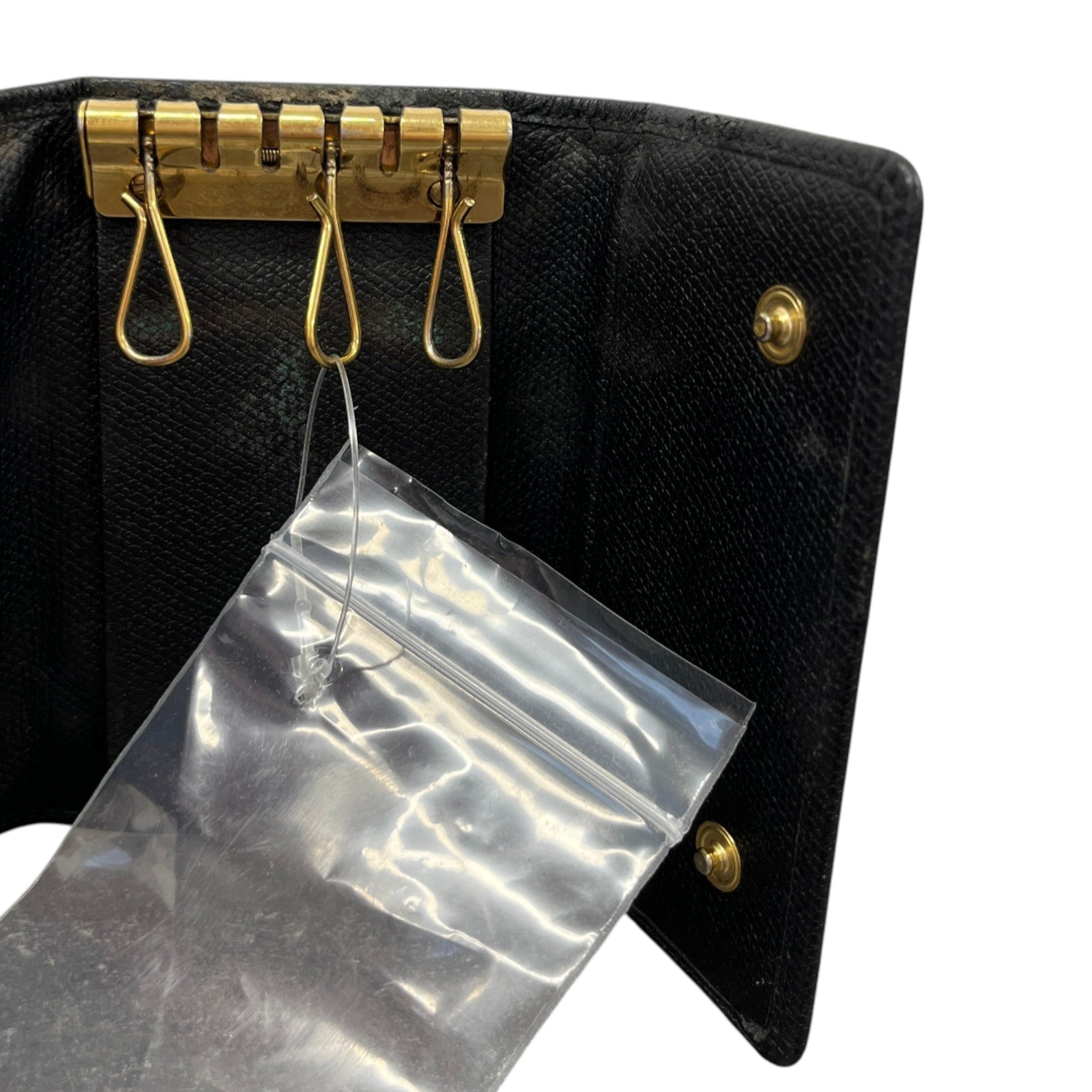 Women's Cc Logo Key Case Wallet Black