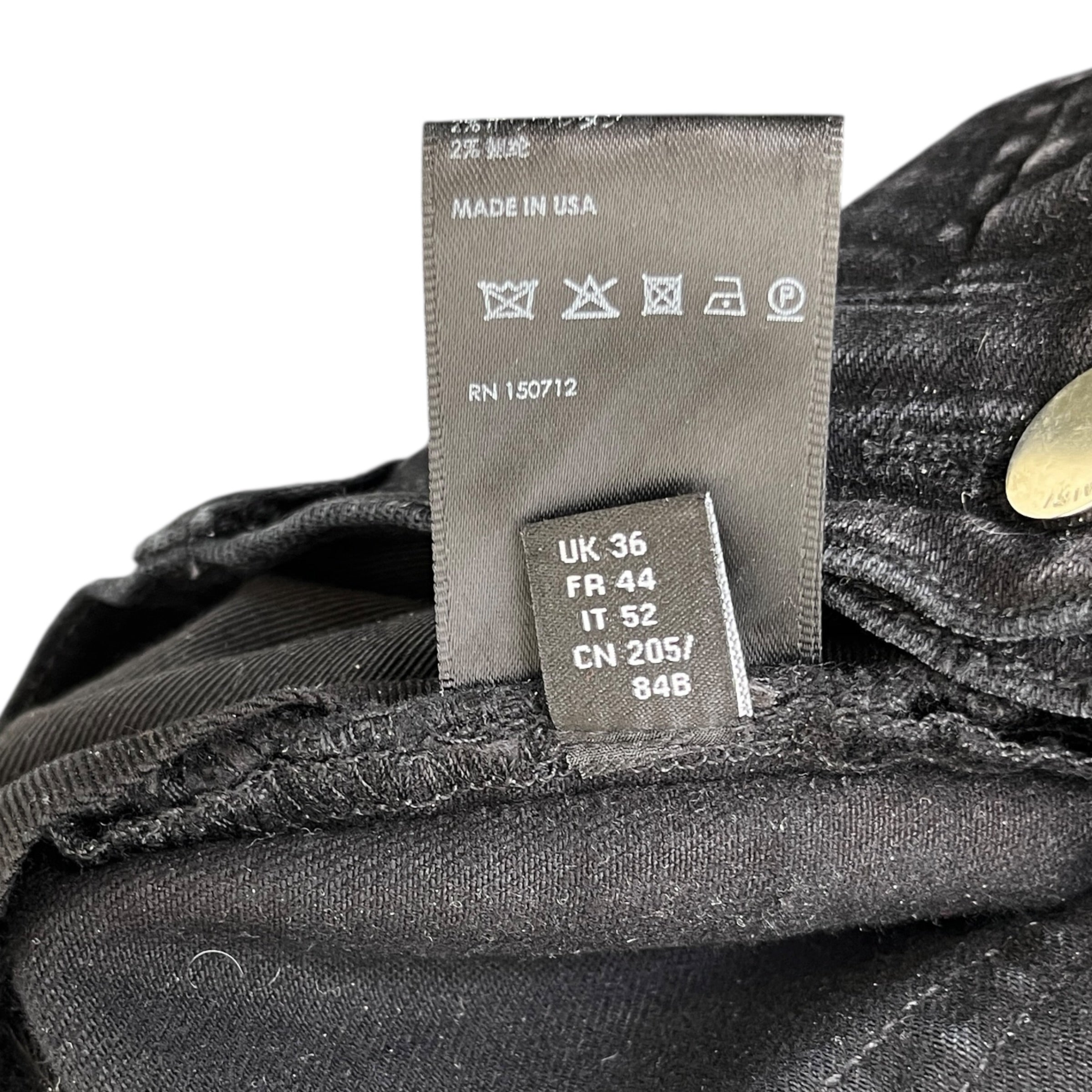 Men's Distressed Logo Jeans Black Size Waist 36"