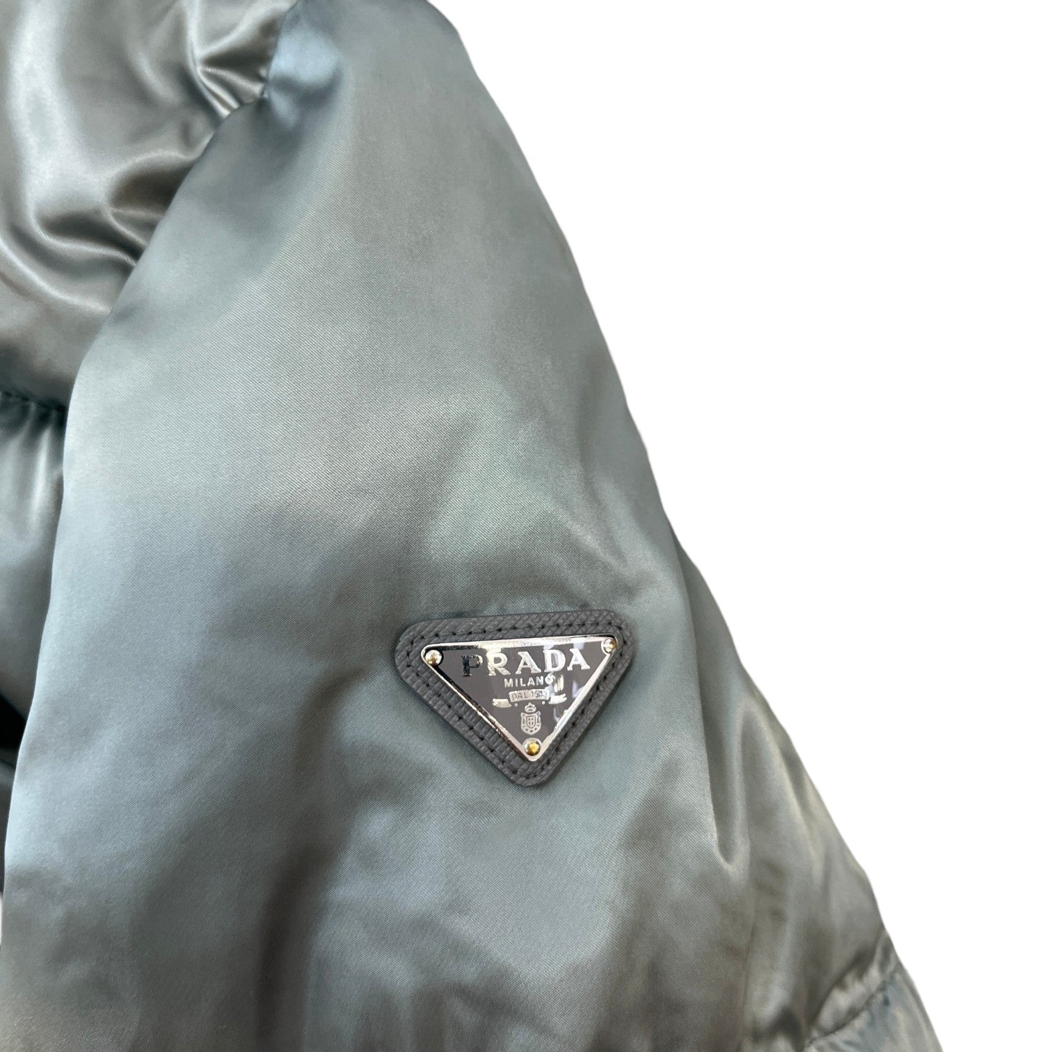 Women's Plaque Logo Down Jacket Green Size 44 / UK 12