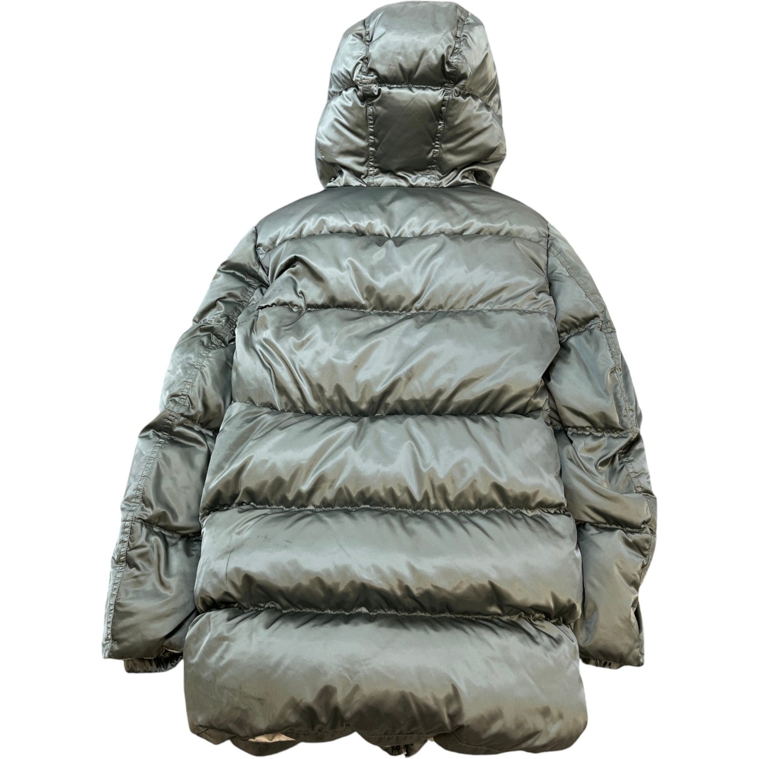 Women's Plaque Logo Down Jacket Green Size 44 / UK 12