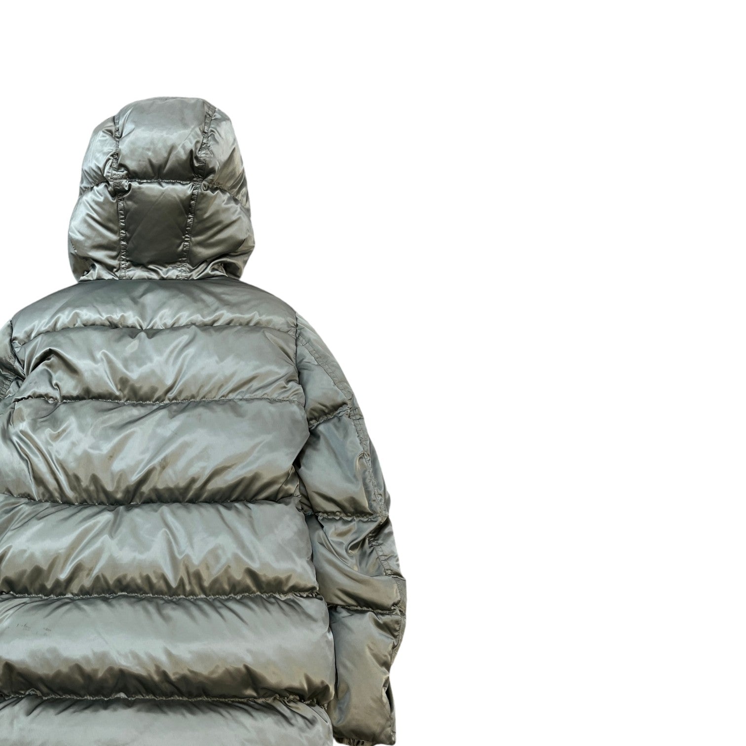 Women's Plaque Logo Down Jacket Green Size 44 / UK 12