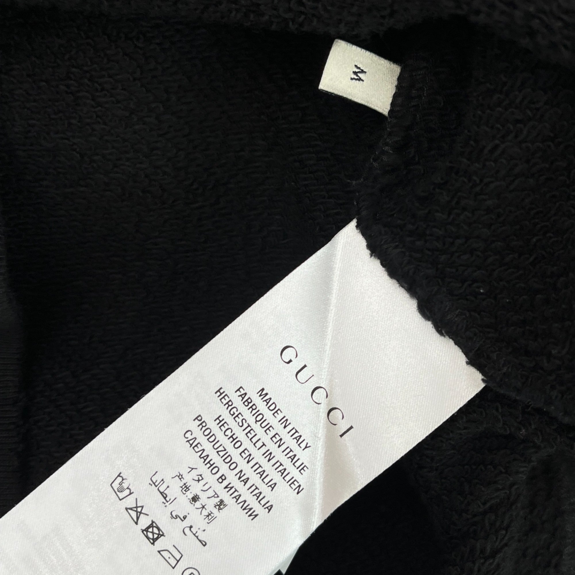 Men's Distressed Printed Logo Sweatshirt Black Size M