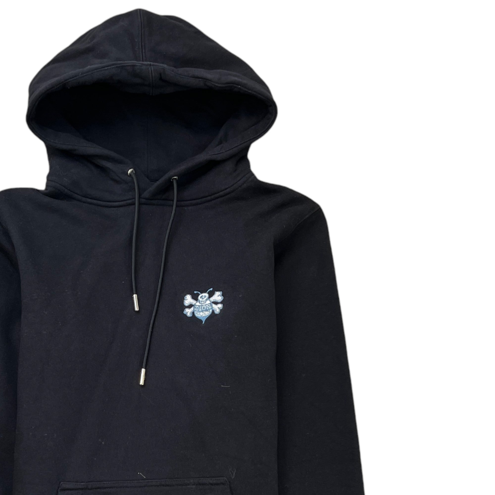 Men's X Sean Stussy Oversized Embroidered Bee Hoodie Black Size XXS