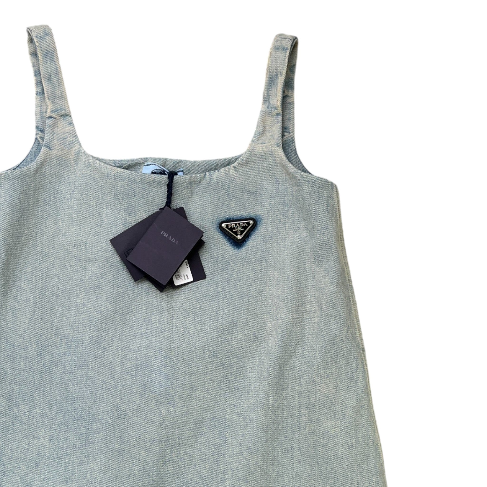 Women's Plaque Logo Denim Dress Skirts Blue Size XS