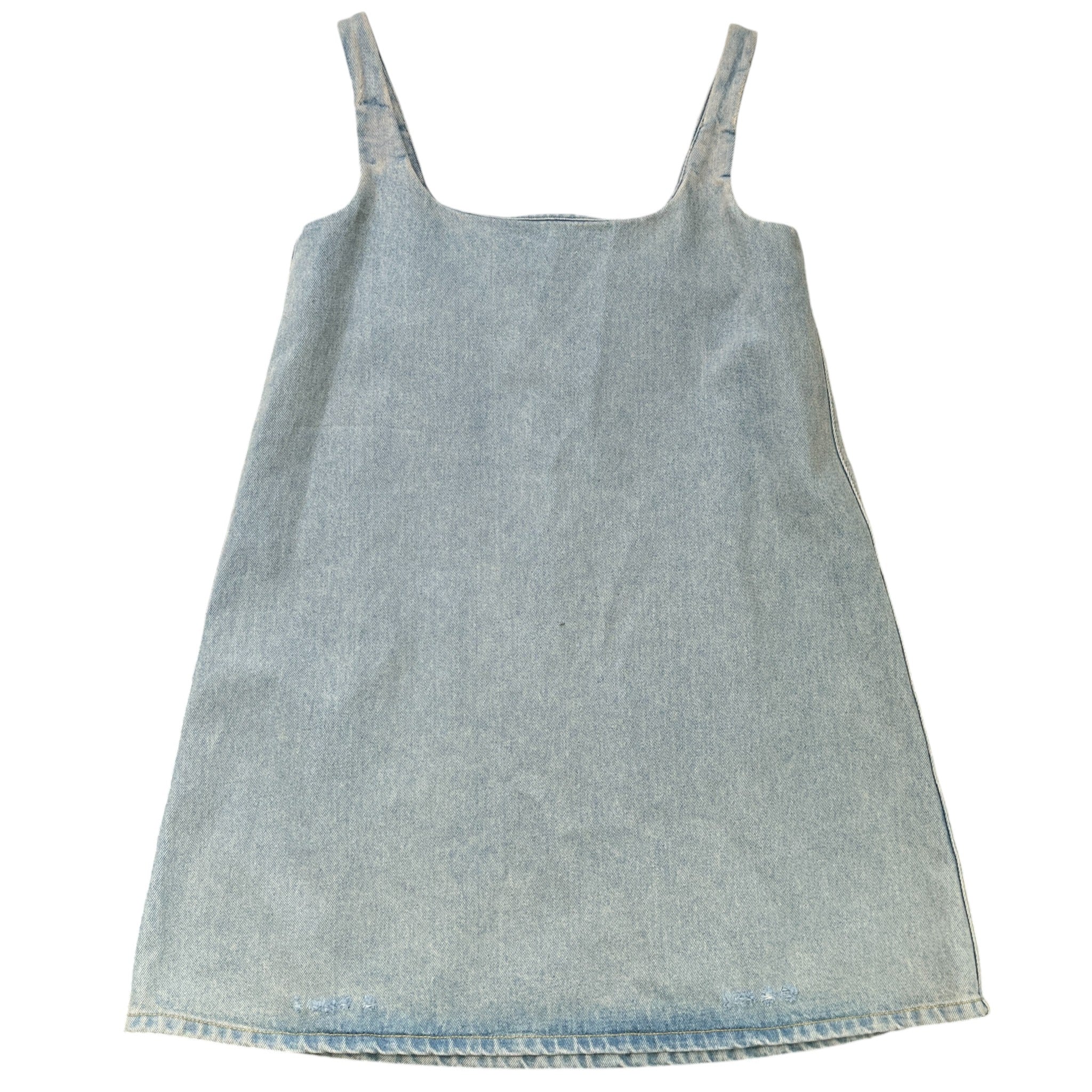 Women's Plaque Logo Denim Dress Skirts Blue Size XS