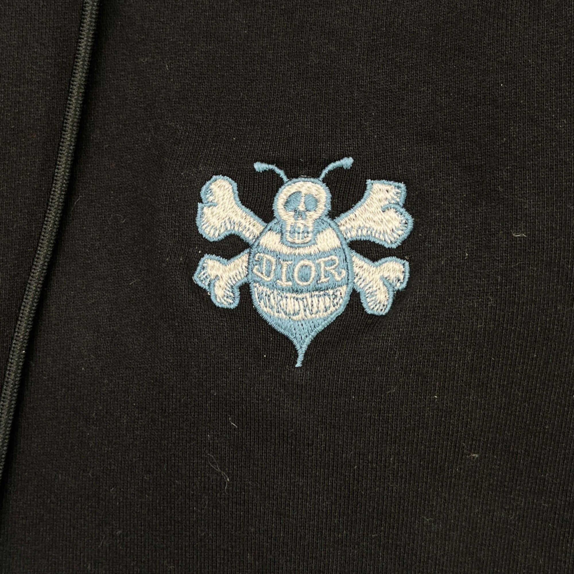 Men's X Sean Stussy Oversized Embroidered Bee Hoodie Black Size XXS