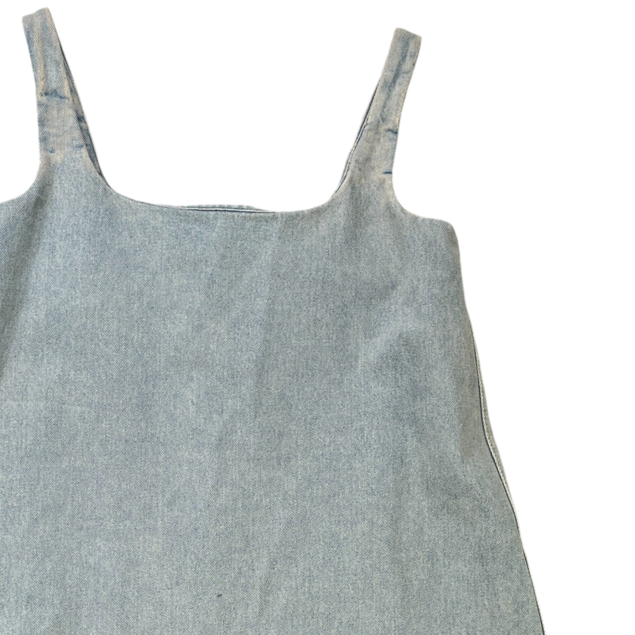 Women's Plaque Logo Denim Dress Skirts Blue Size XS