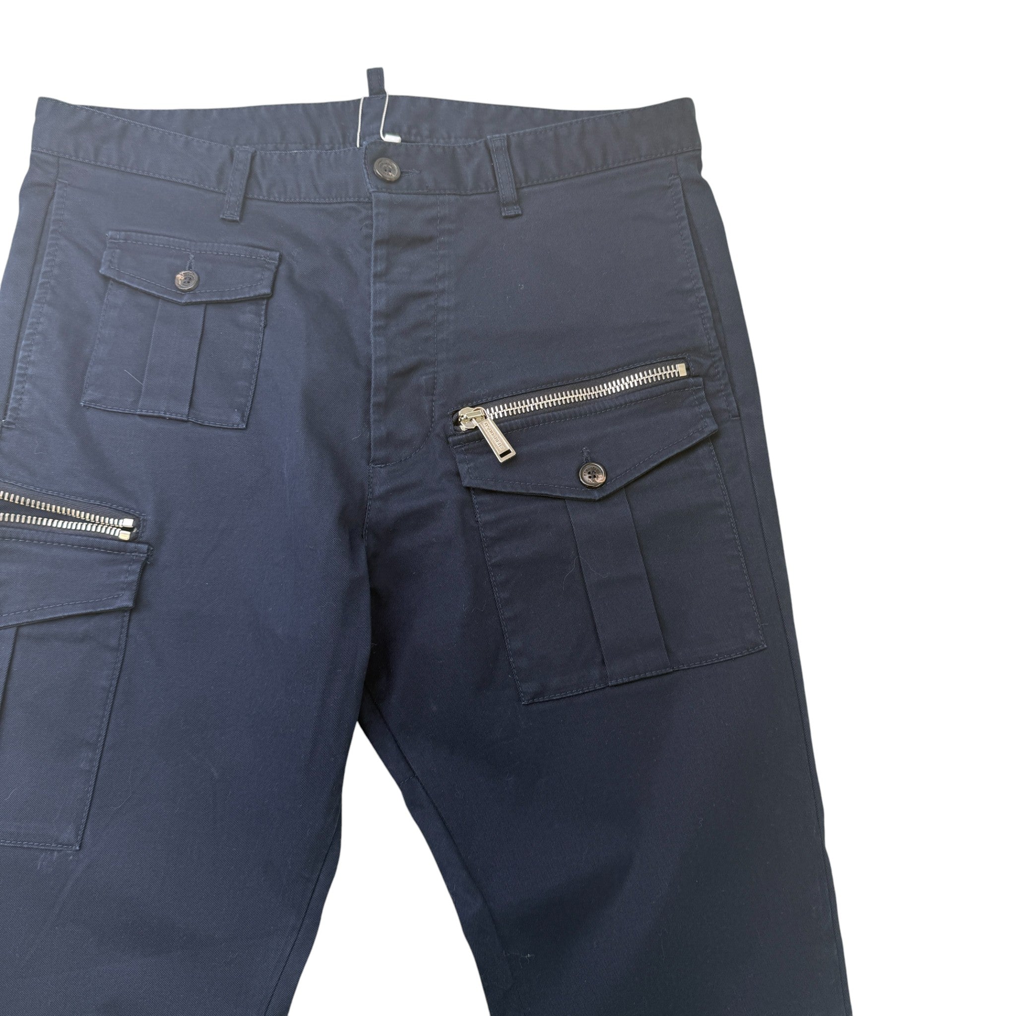 Men's Pocket Front Zip Cargos Navy Size IT 48 / UK 32