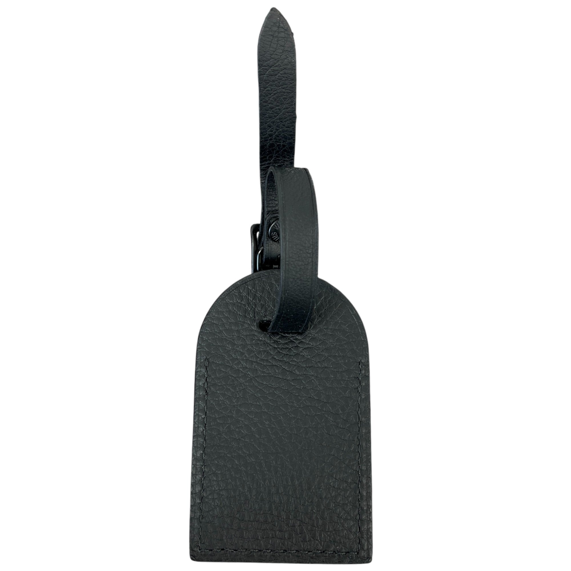 Tm Initails Black Leather Luggage Tag Black