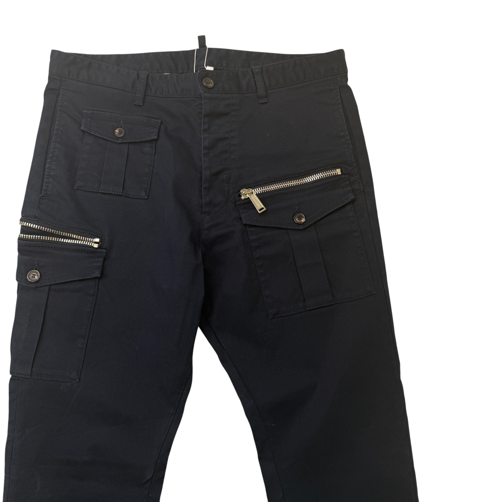 Men's Pocket Front Zip Cargos Navy Size IT 48 / UK 32