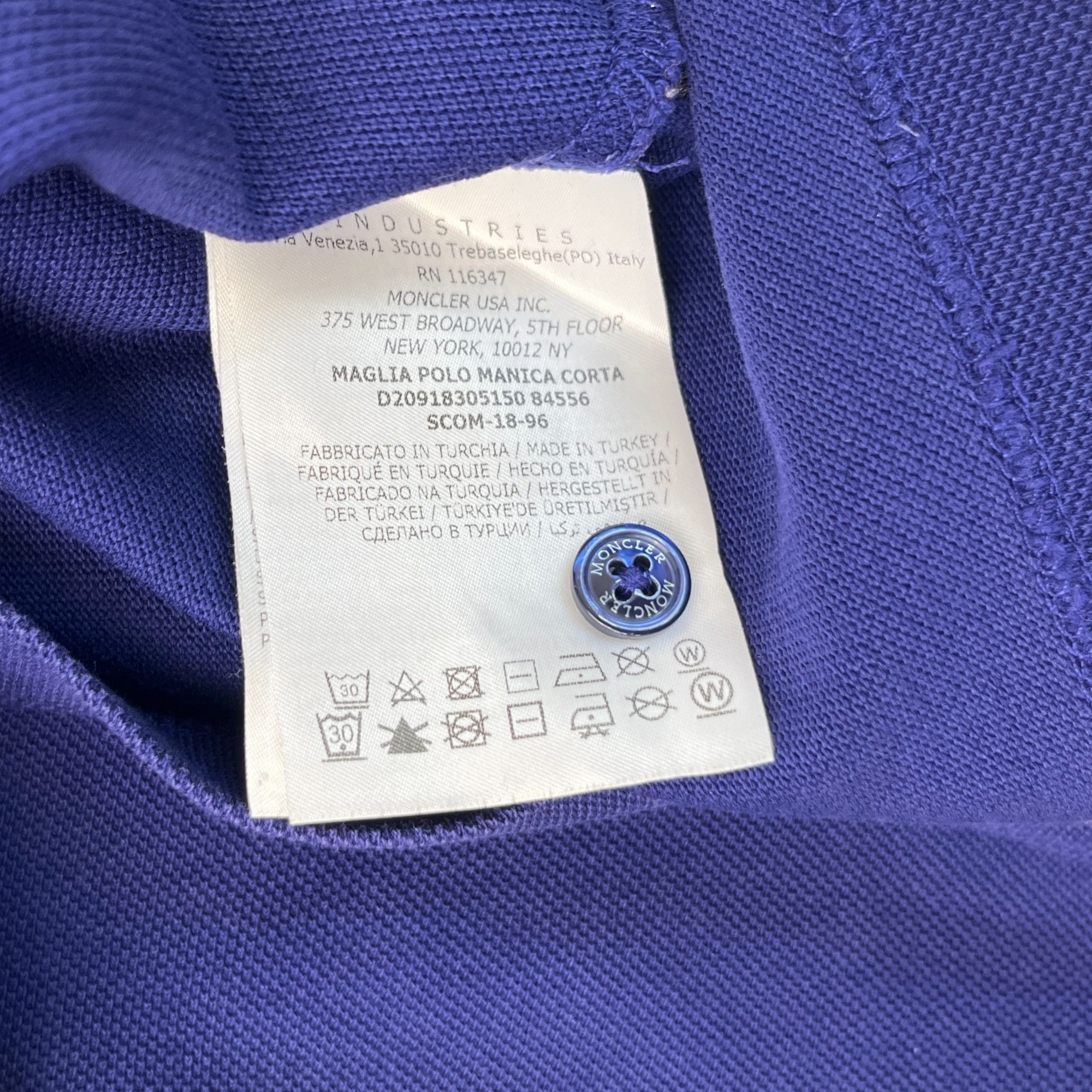 Men's Manica Corta Polo Shirt Purple Size L