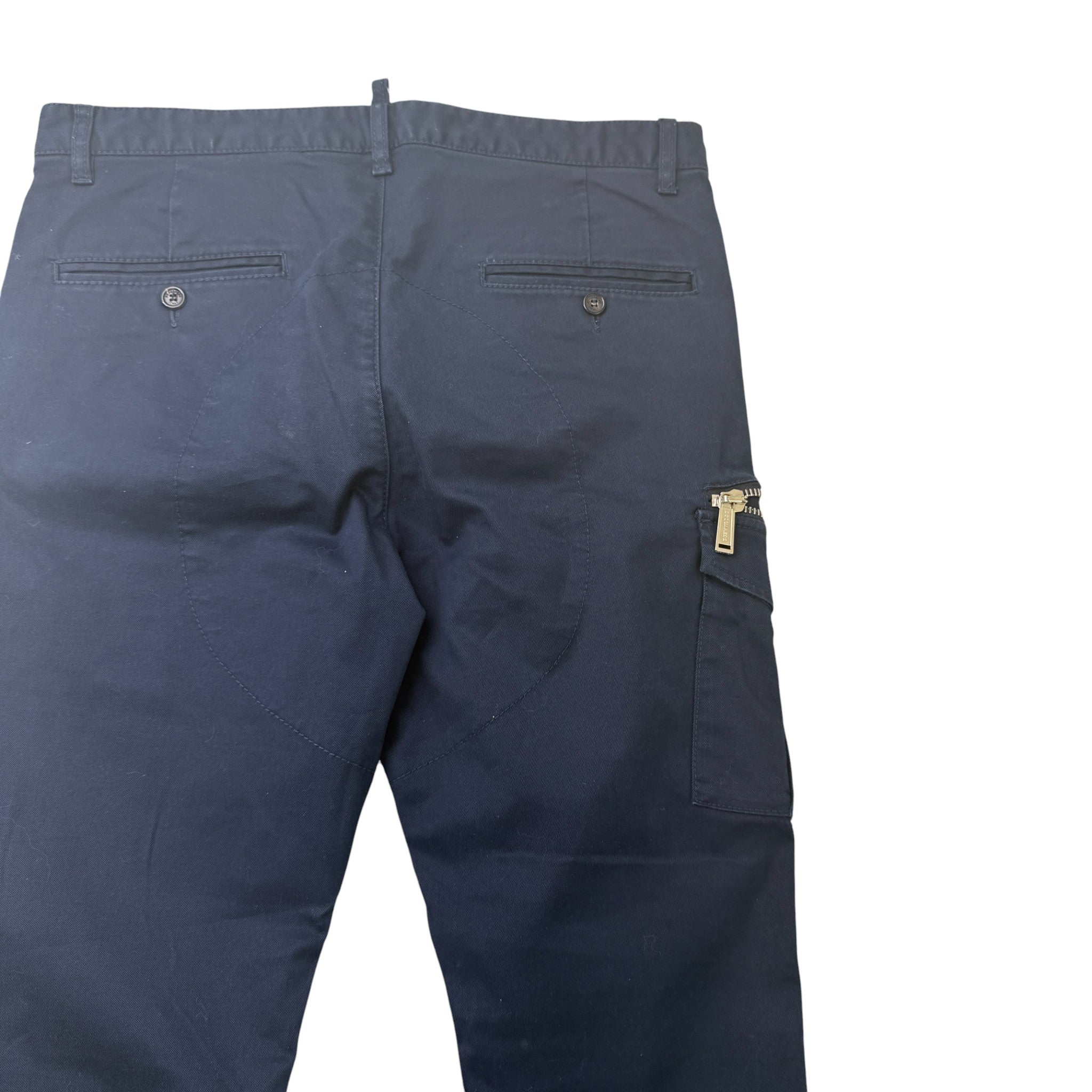 Men's Pocket Front Zip Cargos Navy Size IT 48 / UK 32