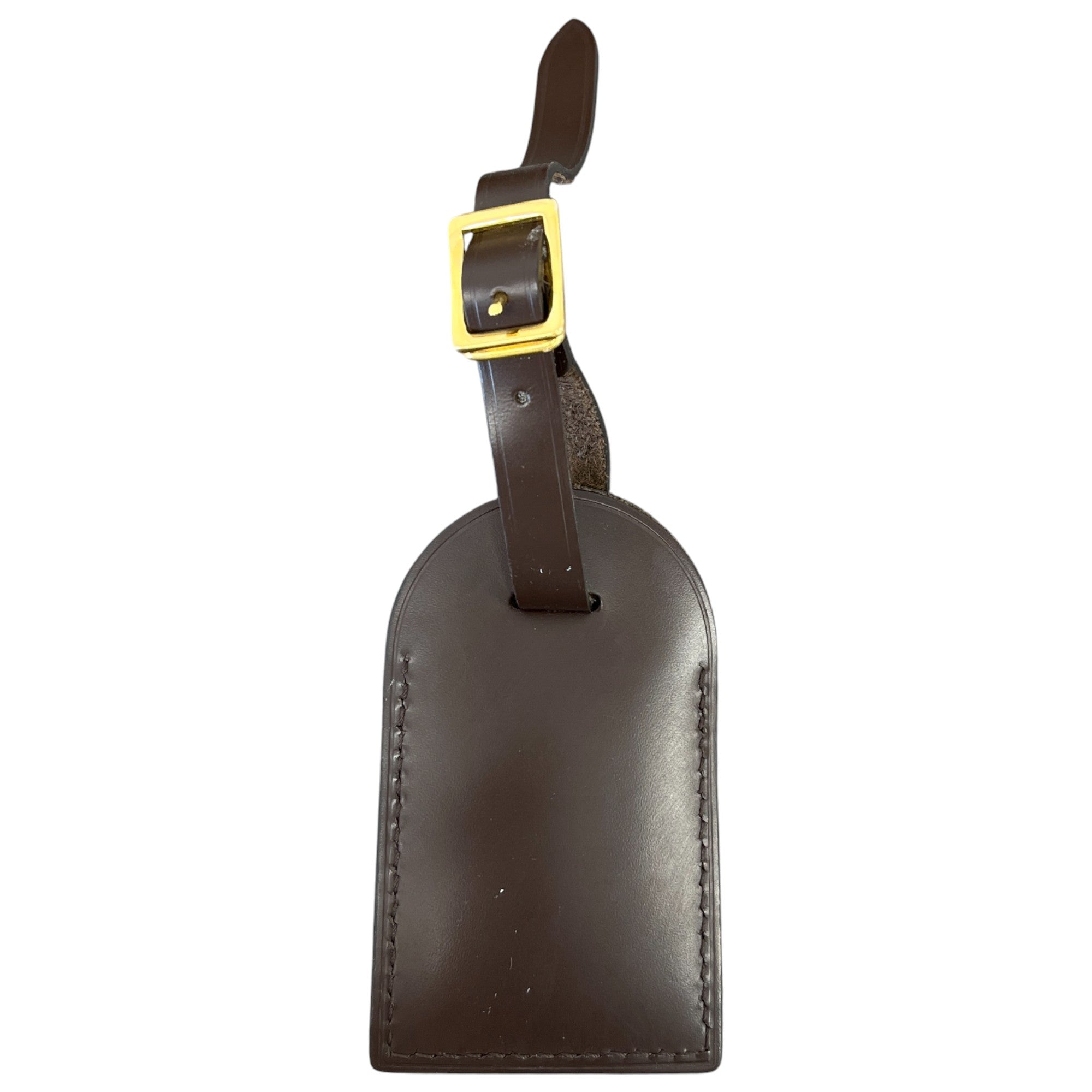 Eo Embossed Initials Luggage Tag Brown