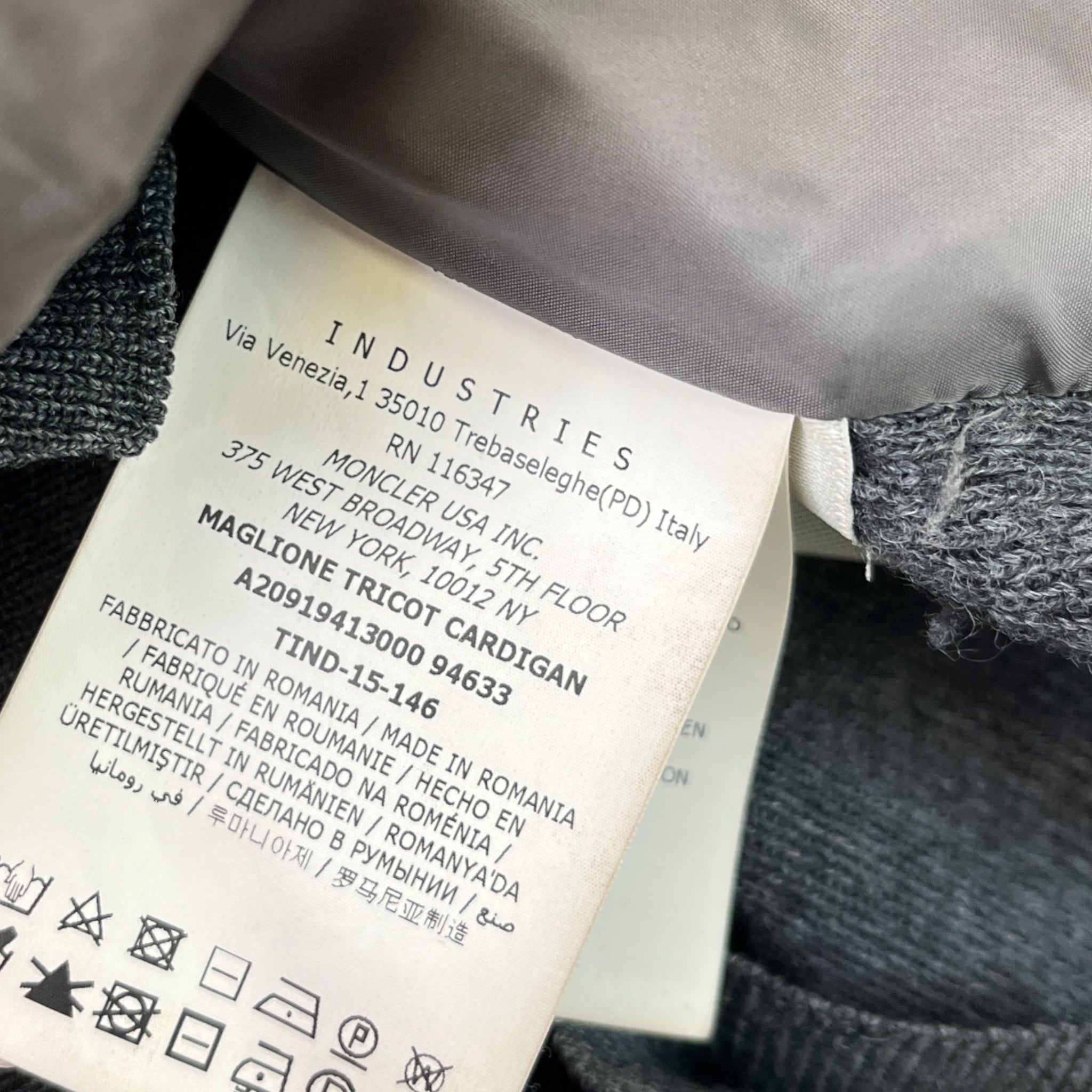 Men's Maglione Tricot Jacket Grey Size M