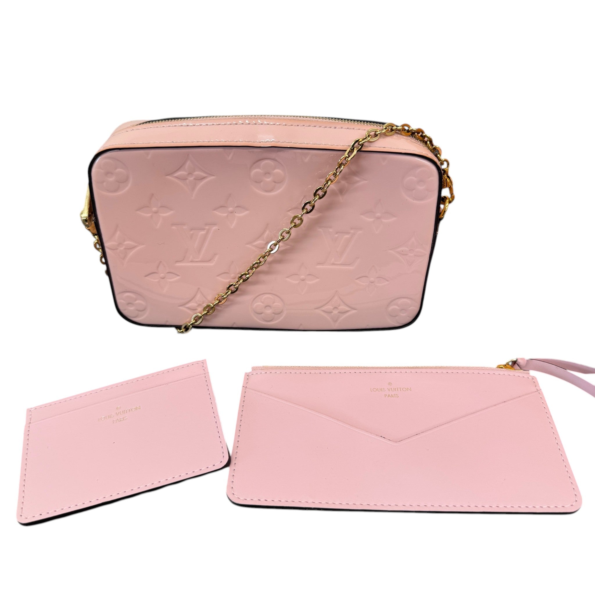 Women's Monogram Vernis Camera Pouch Bag Pink