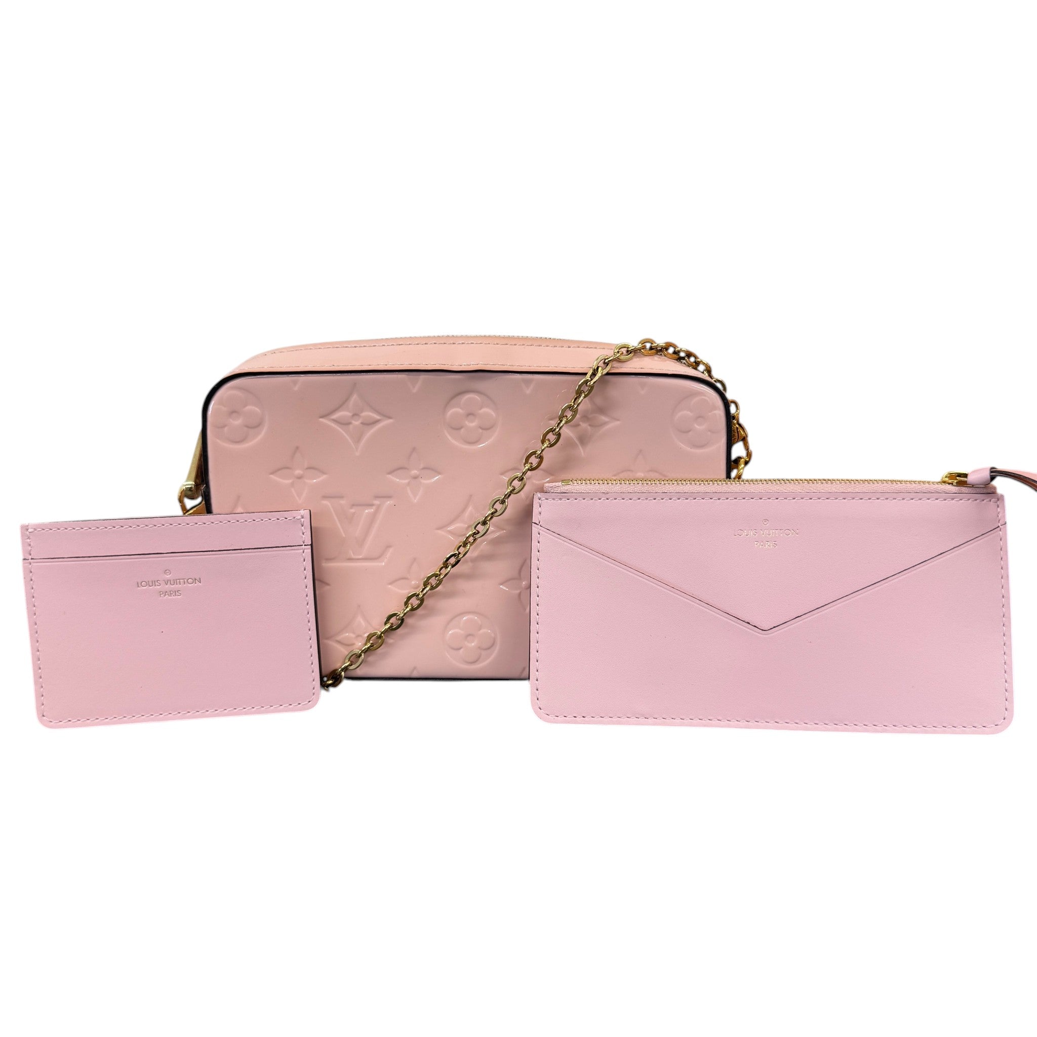 Women's Monogram Vernis Camera Pouch Bag Pink