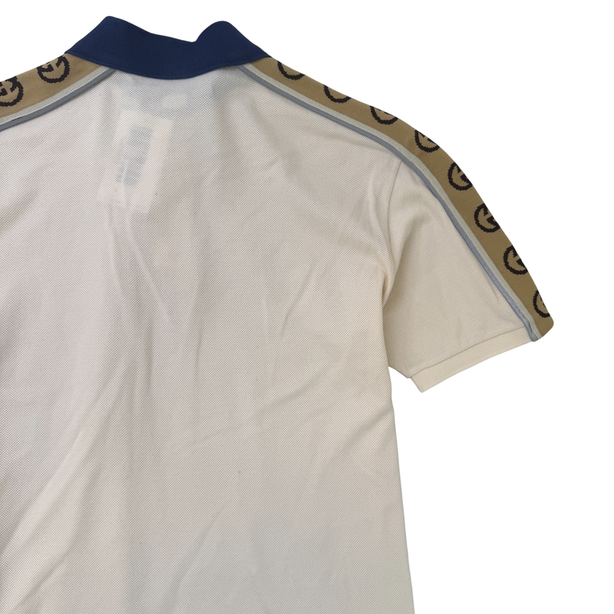 Men's Gg Side Tape Polo Shirt Cream Size S