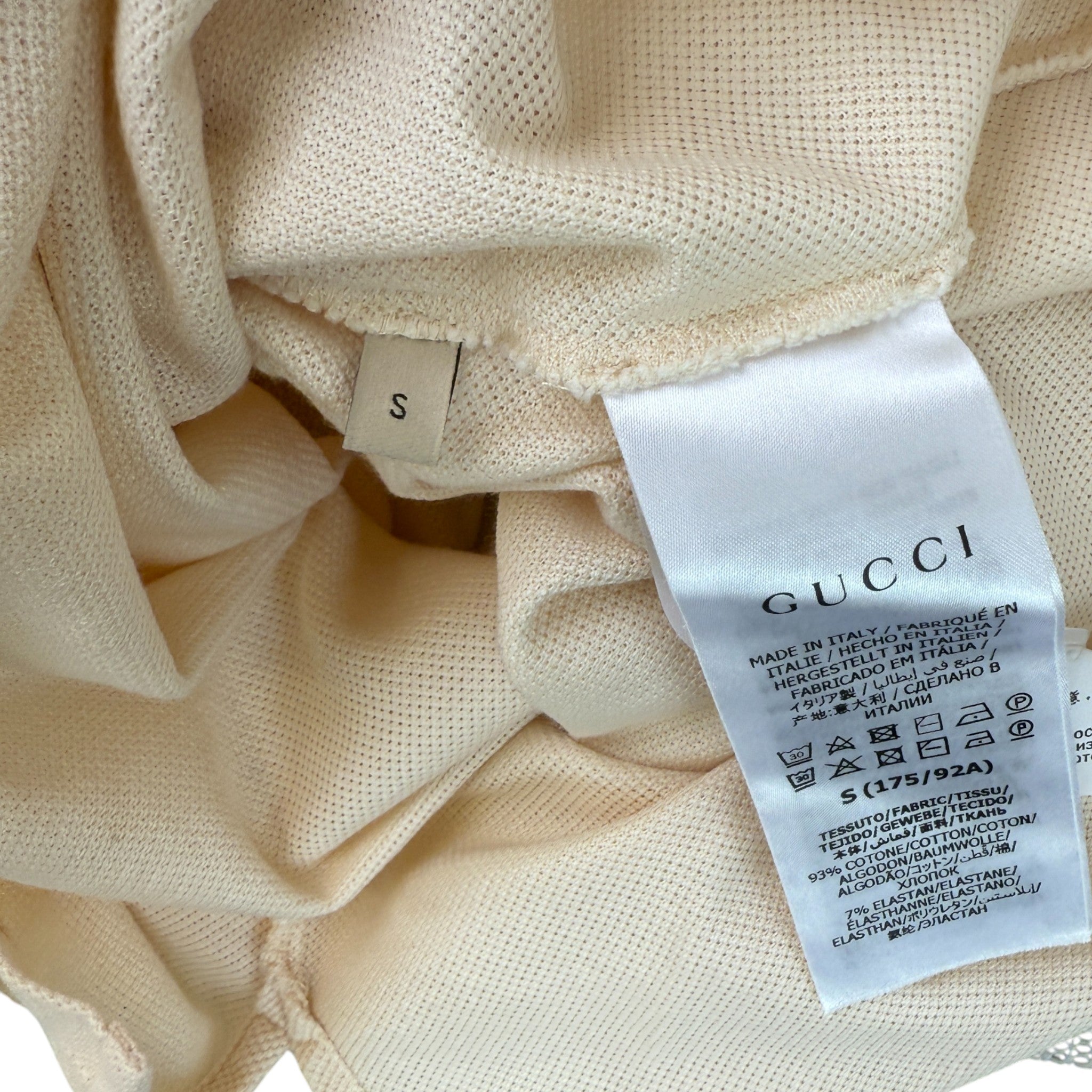 Men's Gg Side Tape Polo Shirt Cream Size S