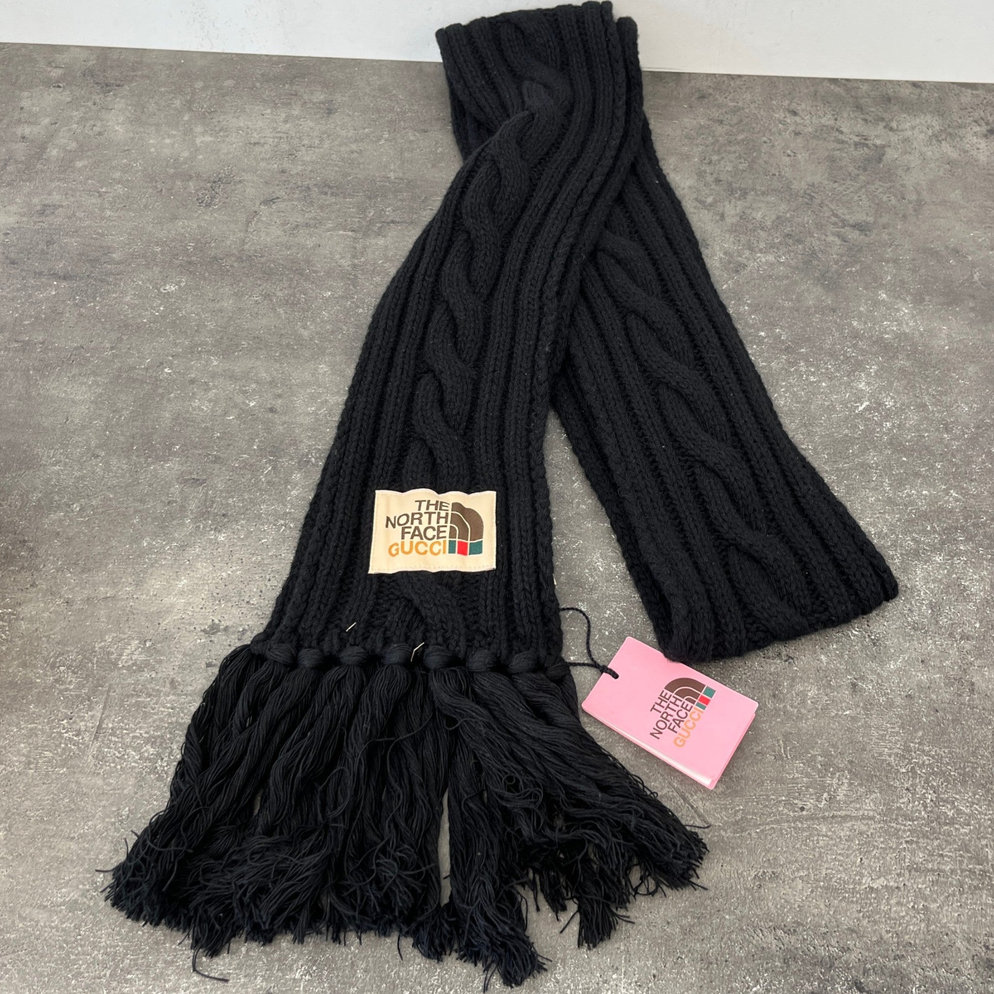 Men's X North Face Cable Knit Scarf Black