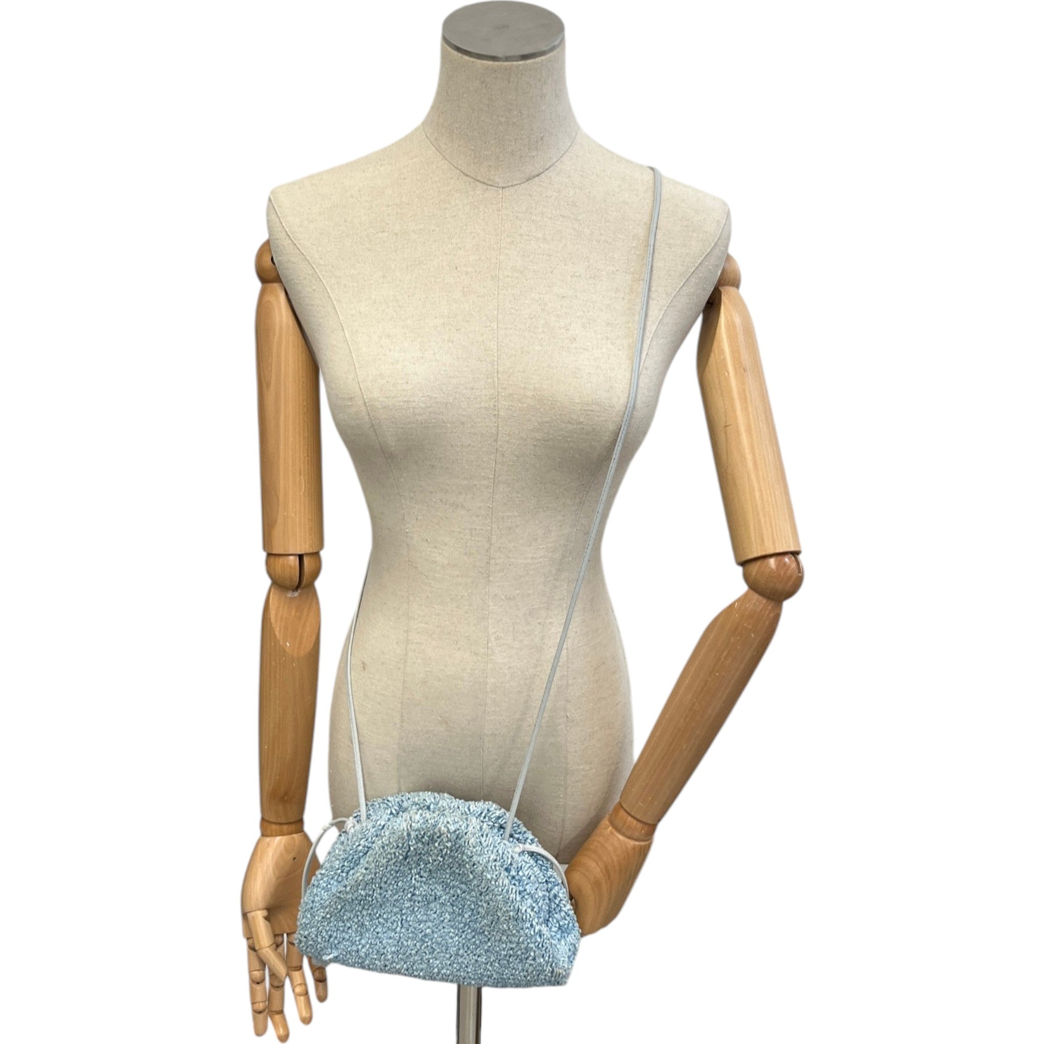 Women's Raffia Crossbody Pouch Bag Blue