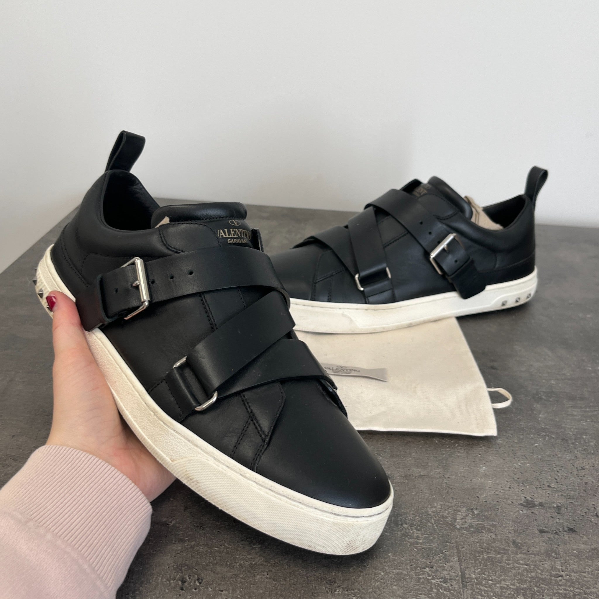 Men's Punk Rockstud Low Trainers Black Size EU 42 / UK 8