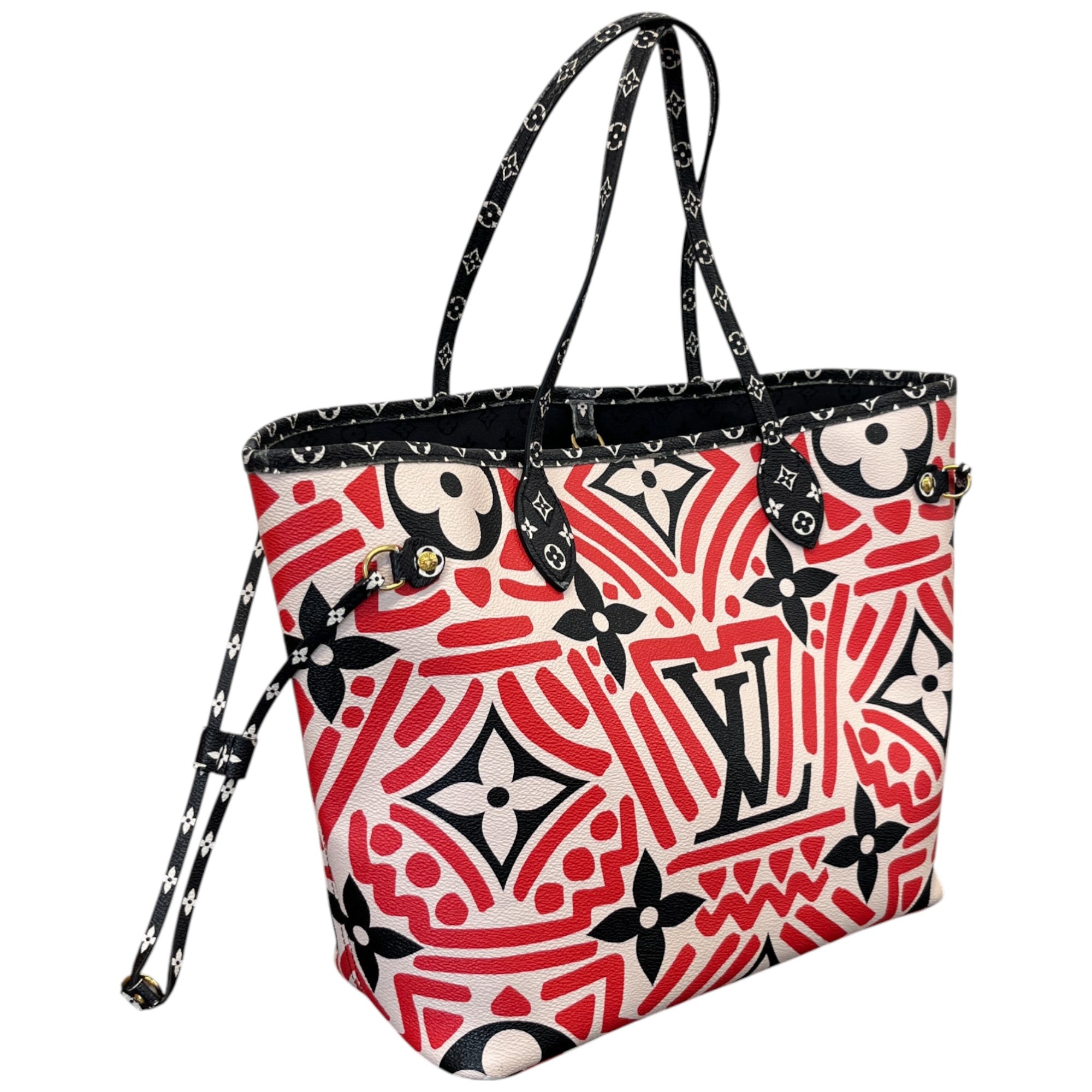 Women's Monogram Giant Crafty Neverfull Mm Creme Rouge Bag Red