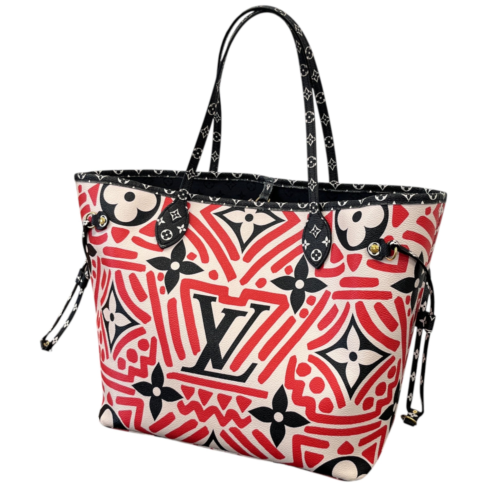 Women's Monogram Giant Crafty Neverfull Mm Creme Rouge Bag Red