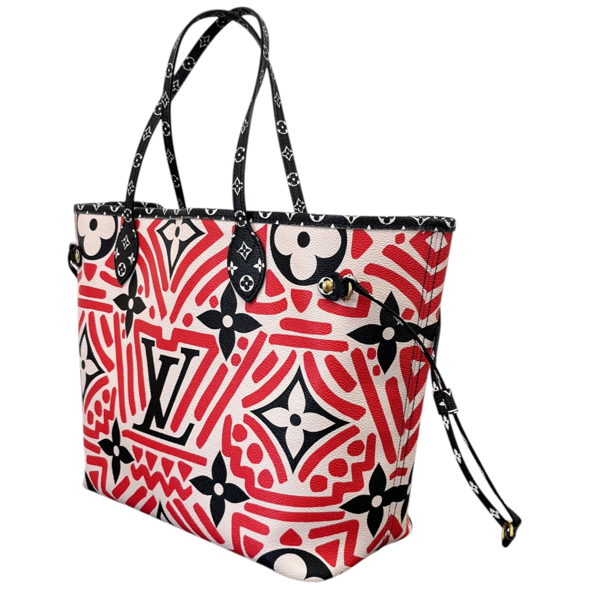 Women's Monogram Giant Crafty Neverfull Mm Creme Rouge Bag Red
