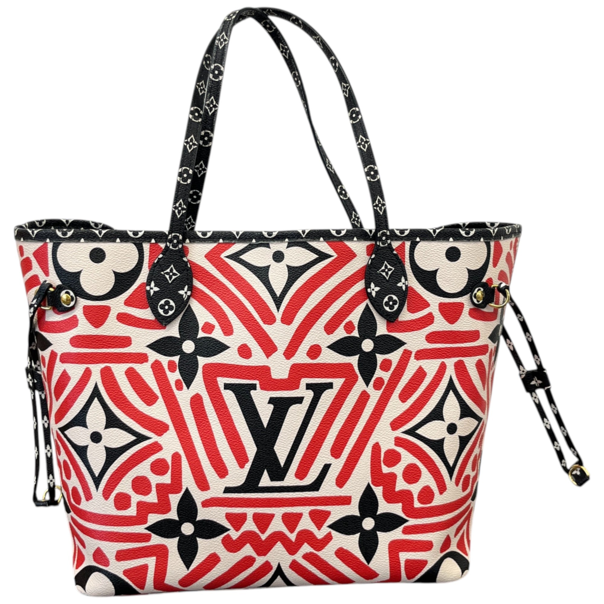 Women's Monogram Giant Crafty Neverfull Mm Creme Rouge Bag Red