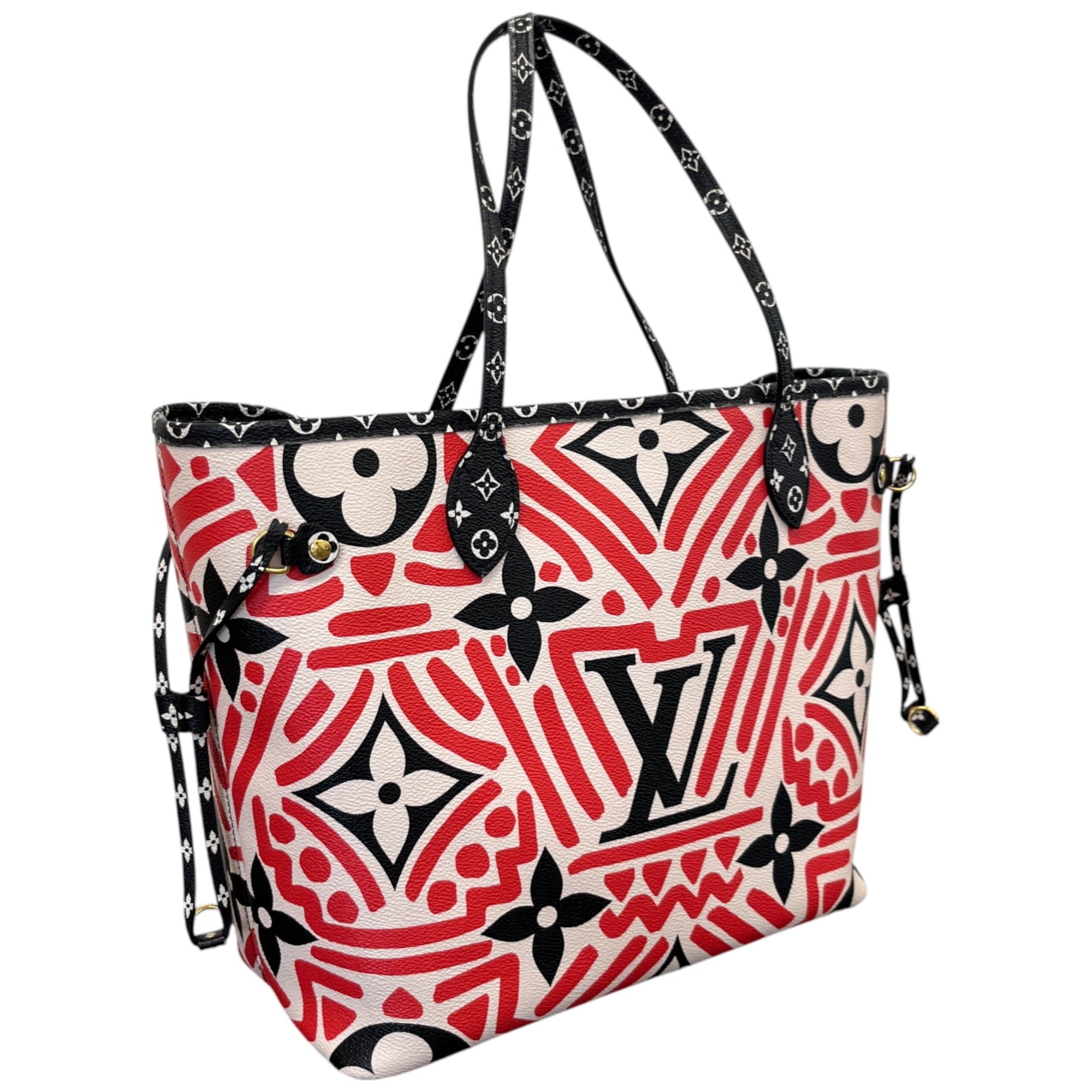 Women's Monogram Giant Crafty Neverfull Mm Creme Rouge Bag Red