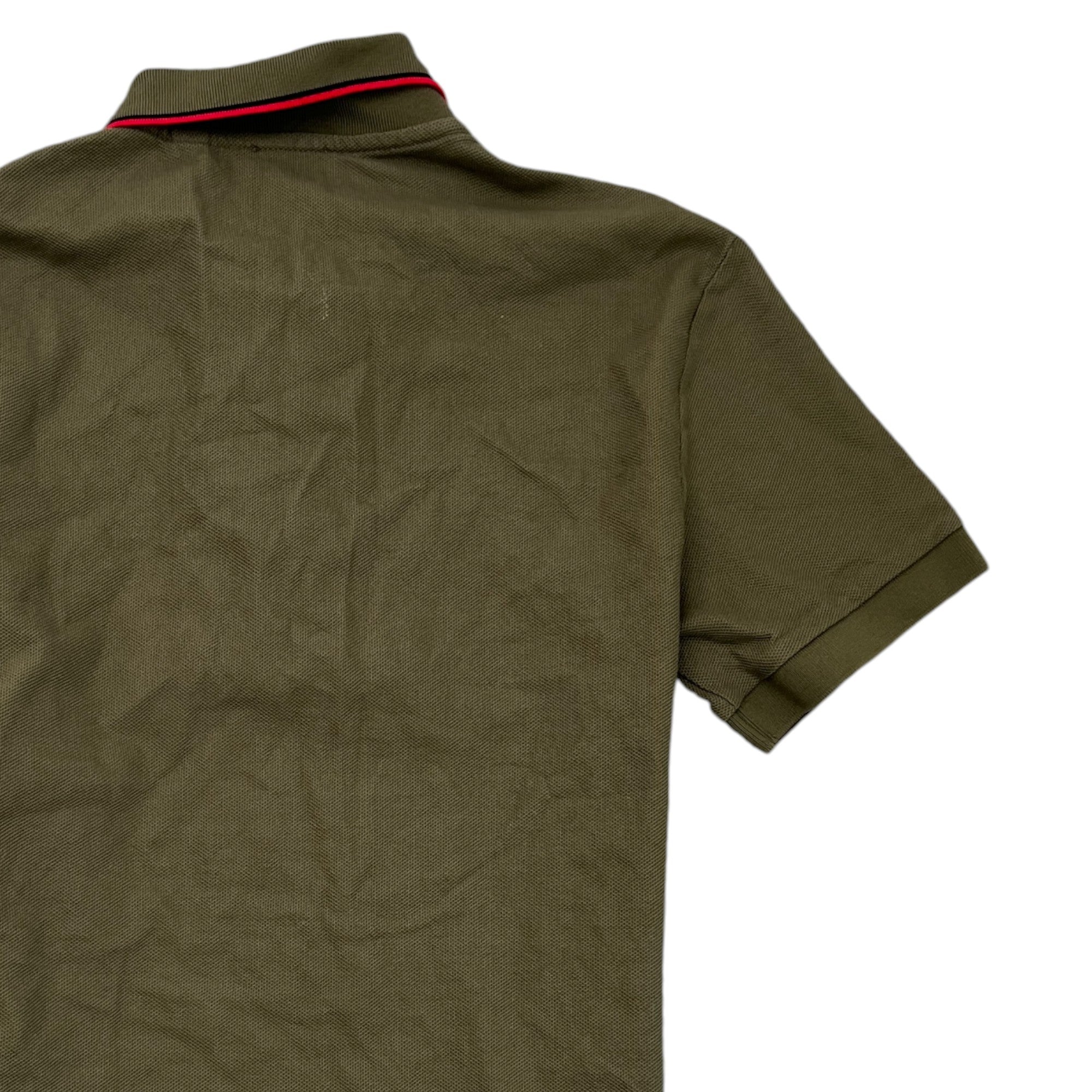 Men's Embroidered Logo Polo Shirt Khaki Size S