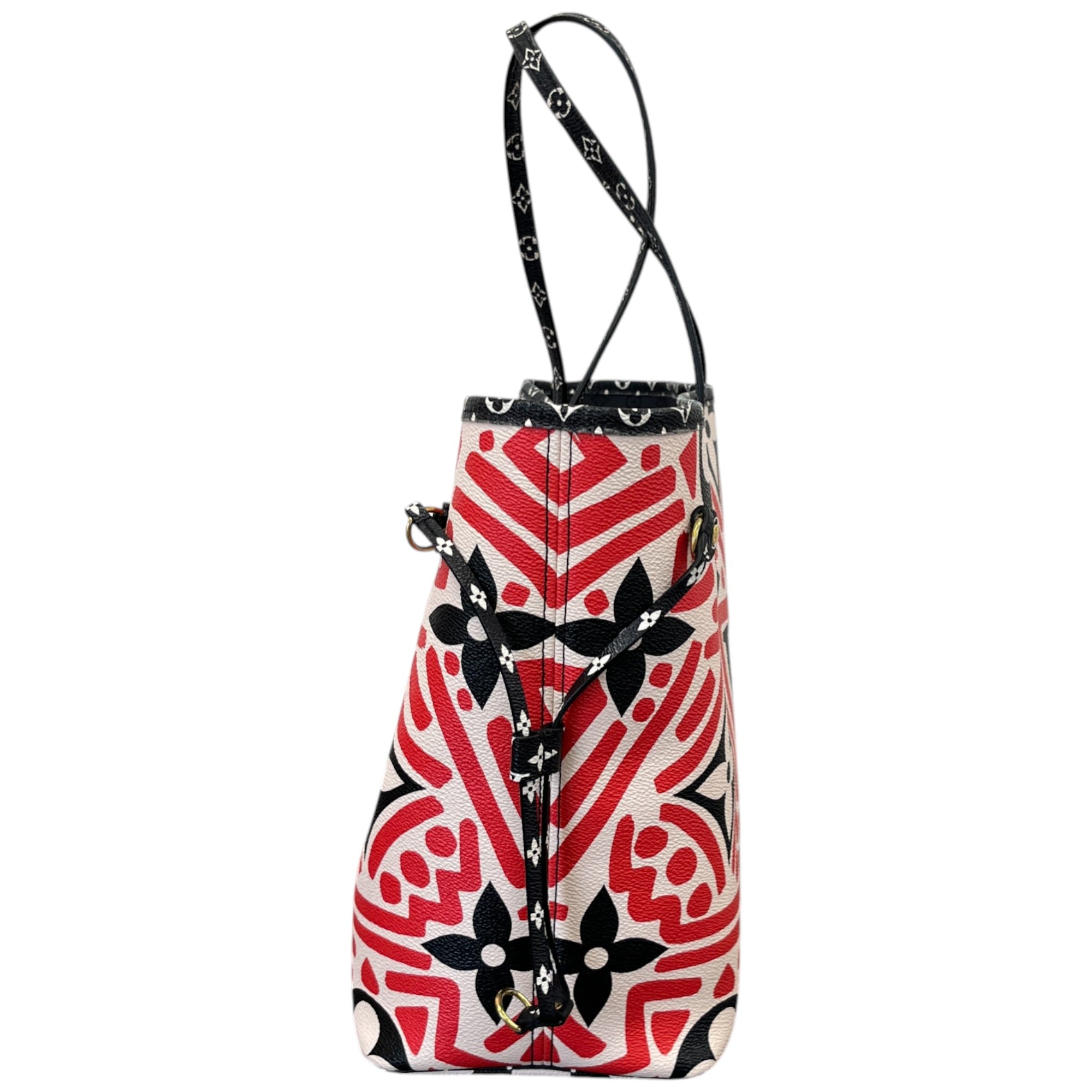 Women's Monogram Giant Crafty Neverfull Mm Creme Rouge Bag Red