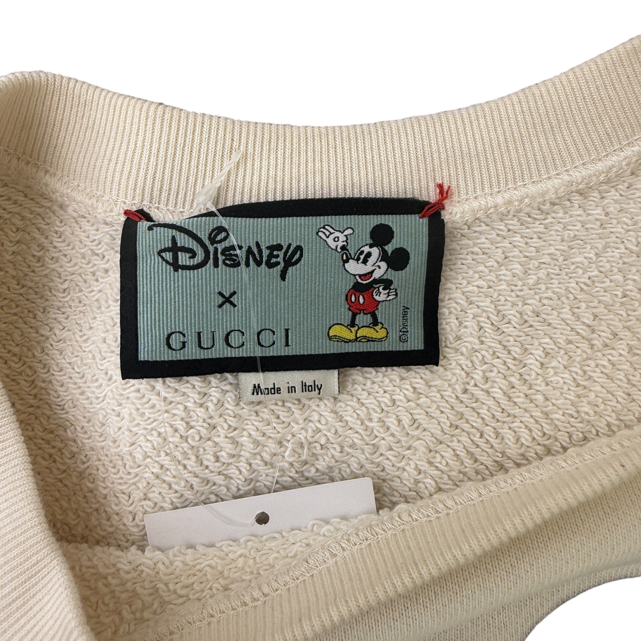 Men's X Disney Mickey Mouse Print Jumper Cream Size M