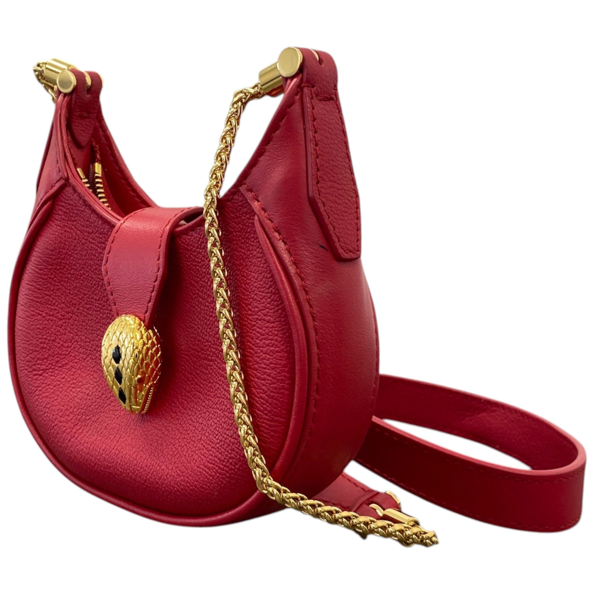 Women's Micro Serpenti Ellipse Forever Bag Red