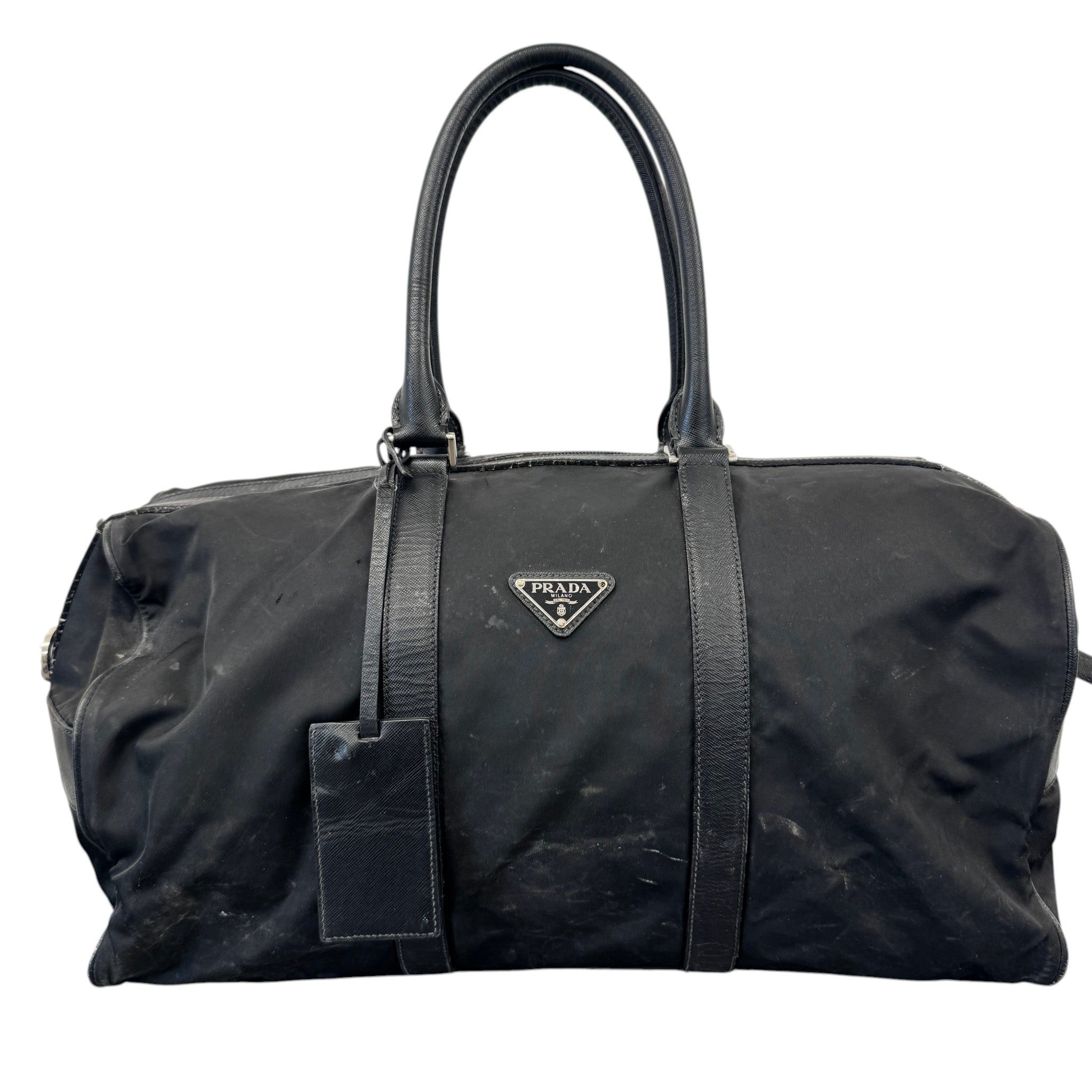 Women's Re-Nylon Plaque Logo Bag Black
