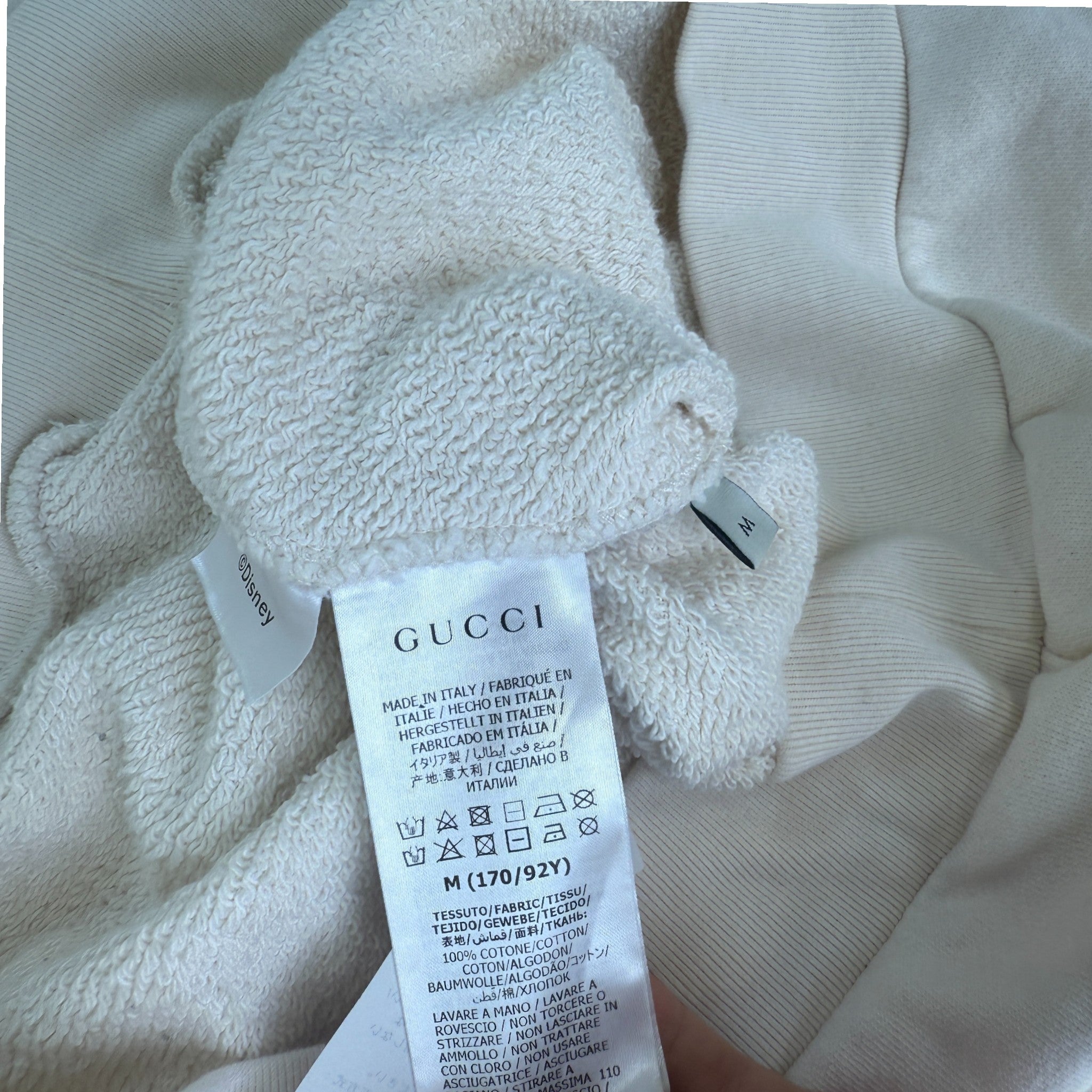 Men's X Disney Mickey Mouse Print Jumper Cream Size M