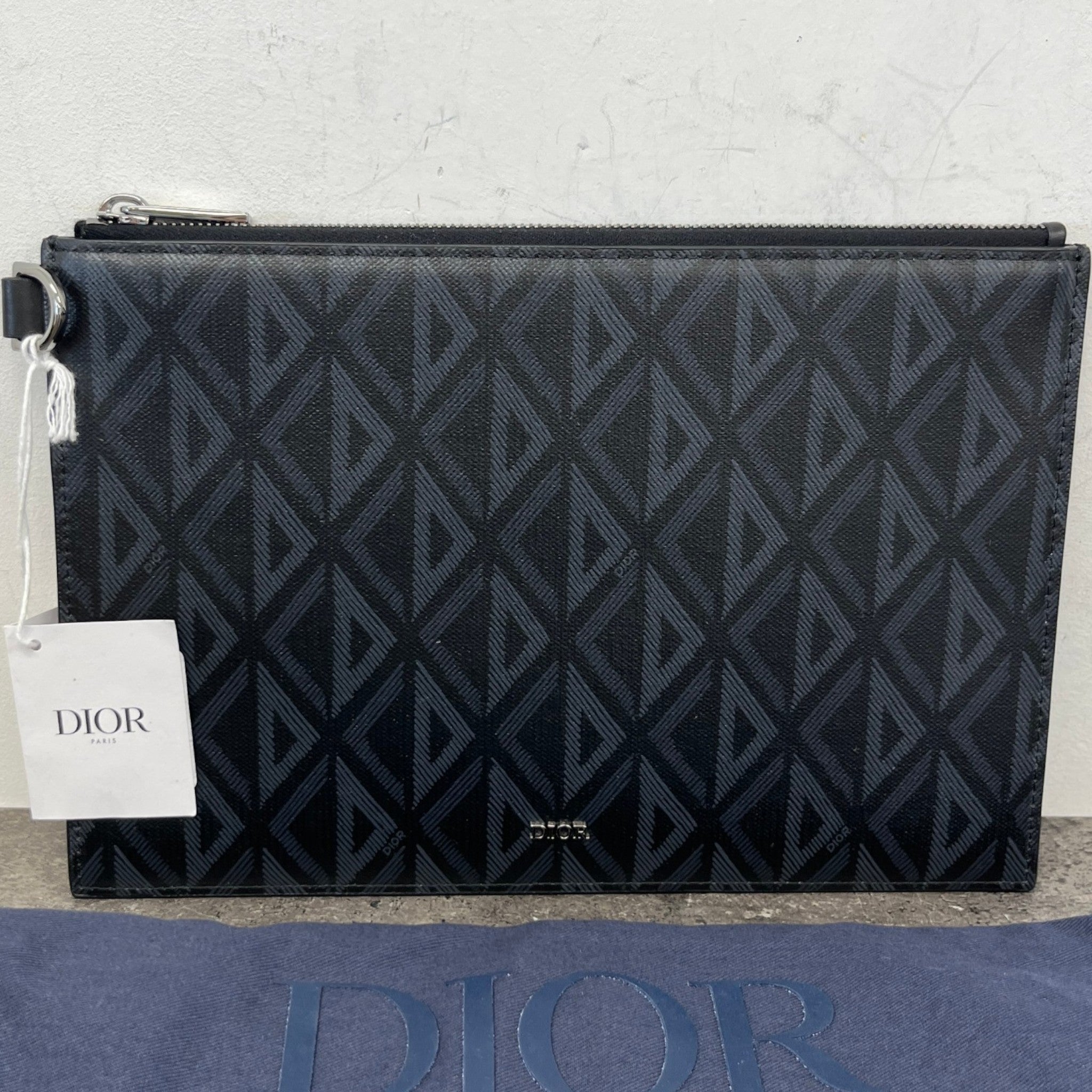 Men's Cd Diamond Canvas Pouch Navy