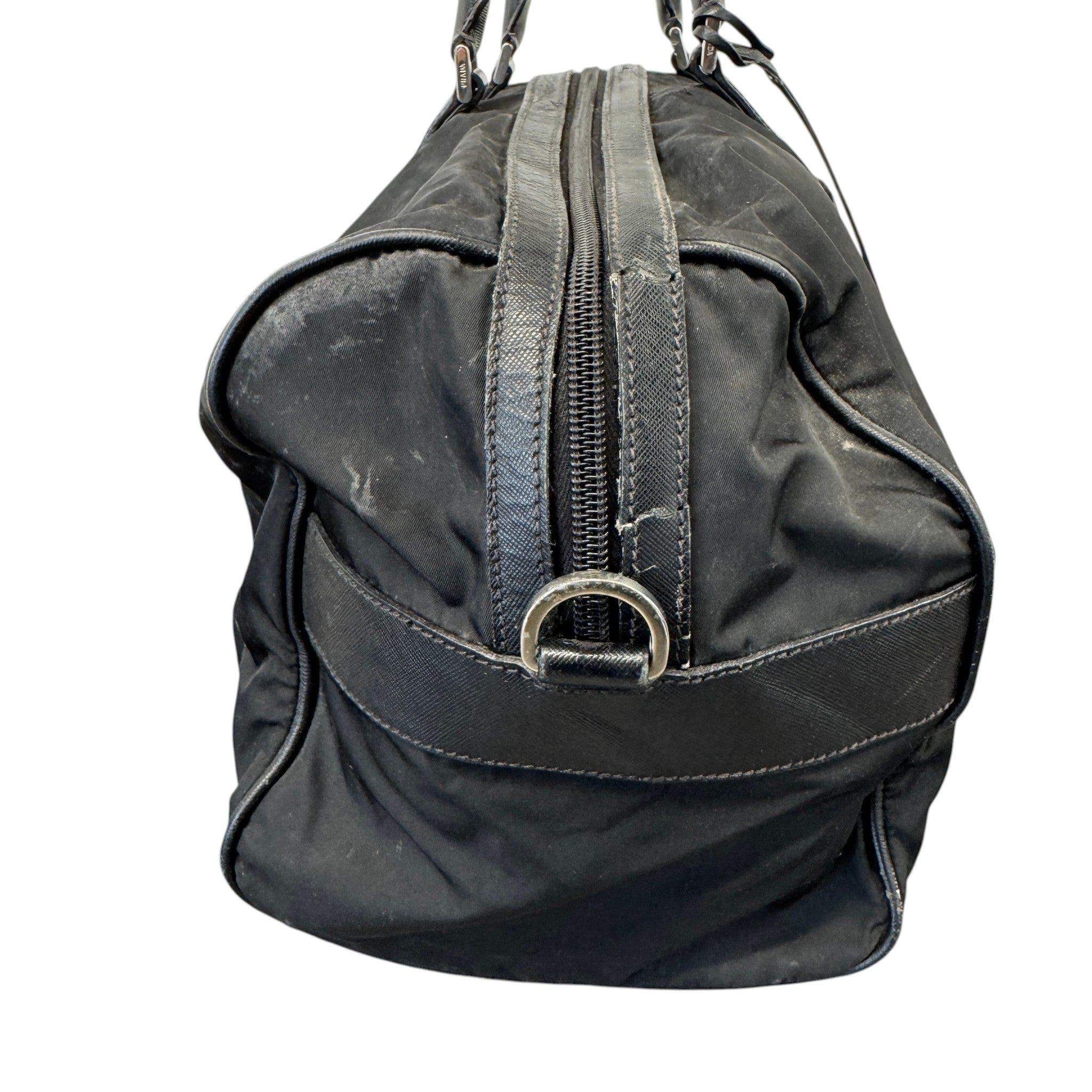Women's Re-Nylon Plaque Logo Bag Black
