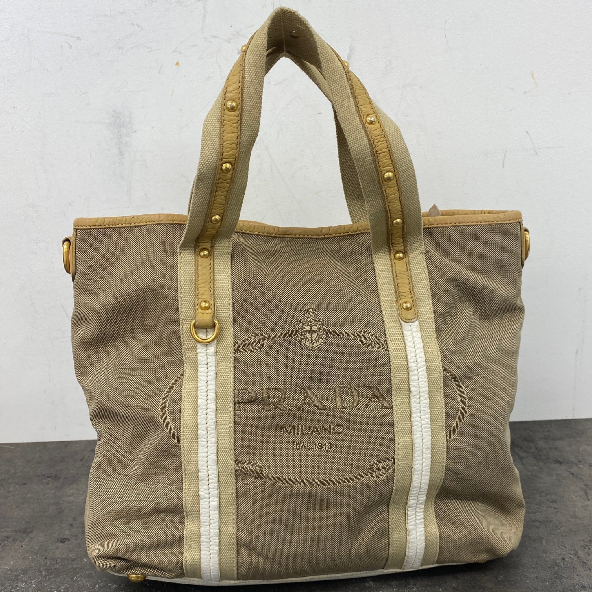 Women's Vintage Logo Jacquard Tote Bag Brown