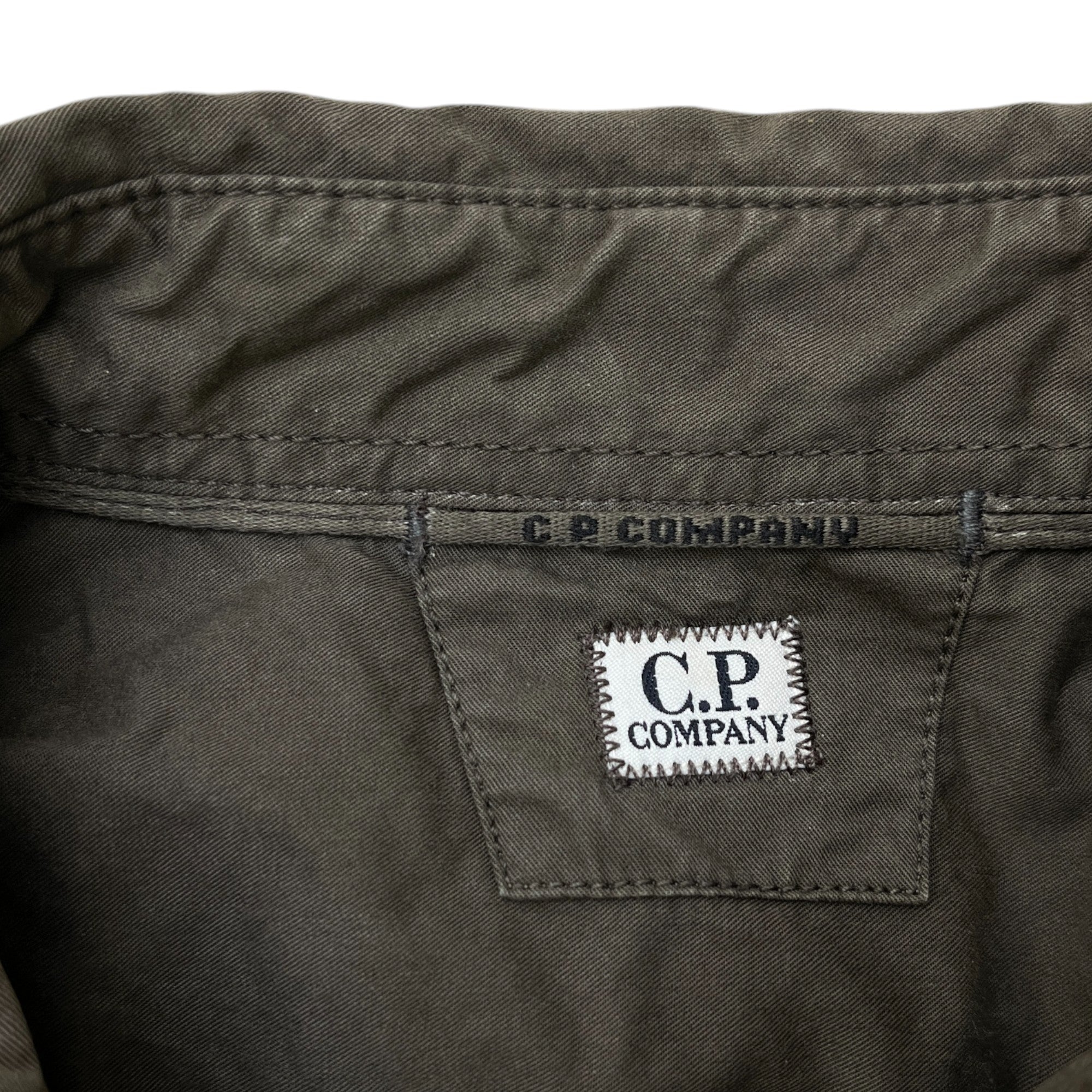 Men's Lens Logo Long Sleeve Shirt Khaki Size M